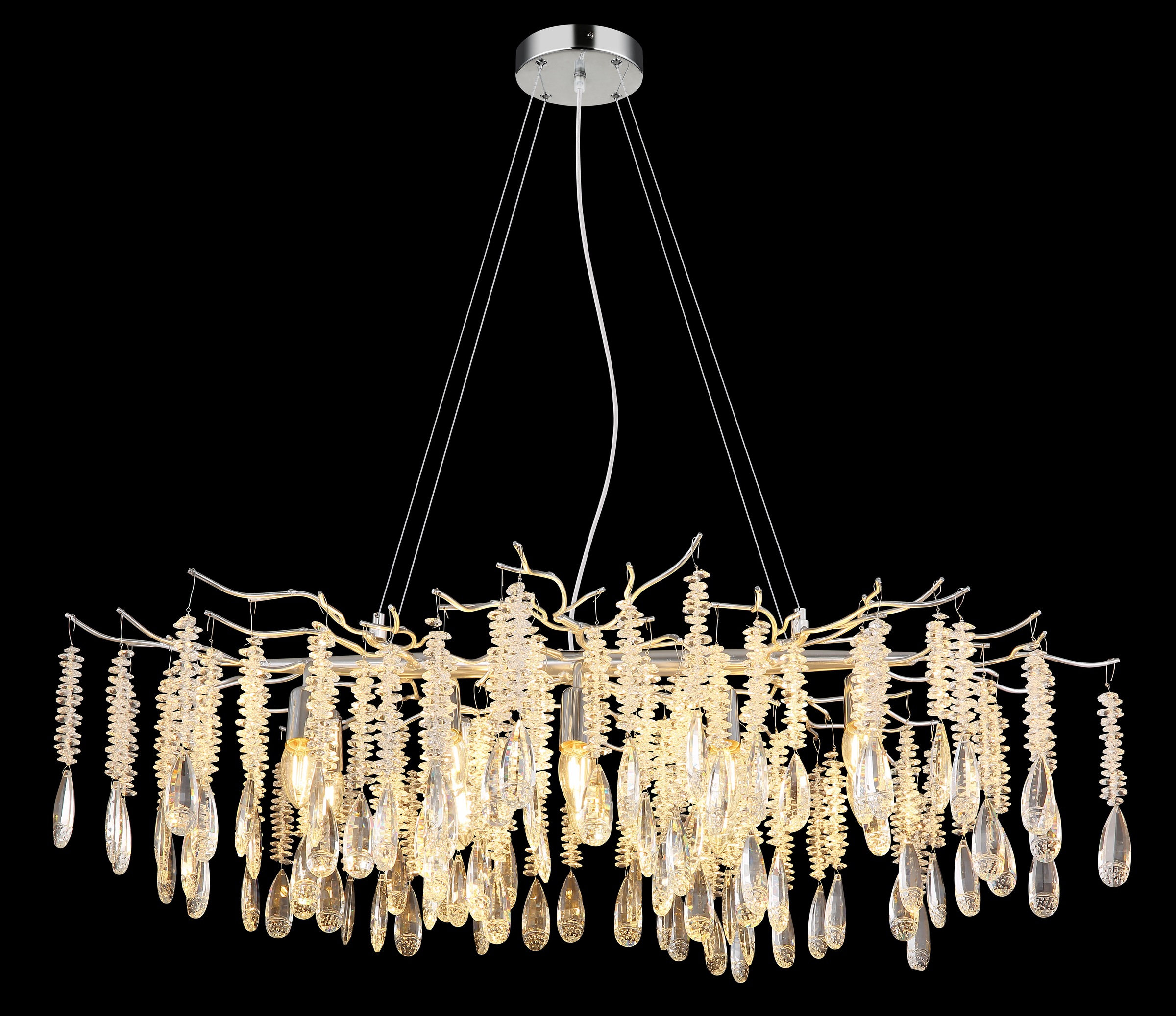 GLOBO LIGHTING Hängeleuchte »KINGA« E14 1 Stk. Eleganter Kristallluster in moderner Silberoptik