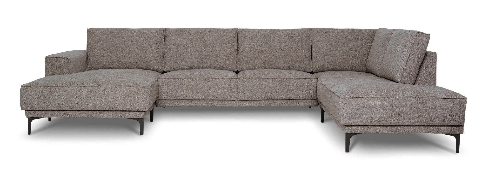 OTTO home Wohnlandschaft »XXL Sofa Oland mit modernem Chenille-Bezug« U-Form, 345 cm, Wellenunterfederung, Skandi-Design, Metallfüße