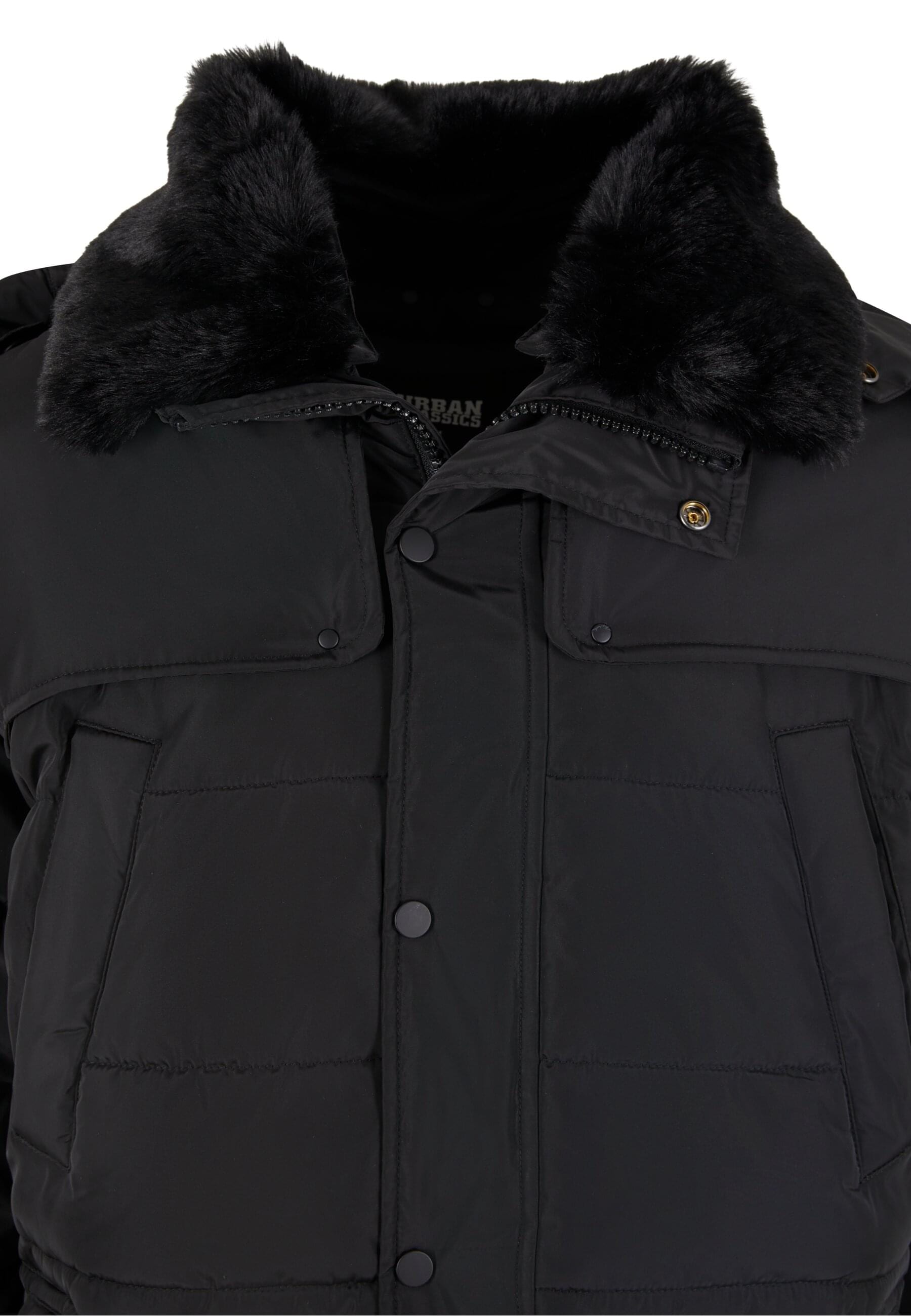 URBAN CLASSICS Winterjacke »Urban Classics Puffer Jacket With Detachable Fur Collar«, (1 St.), ohne Kapuze