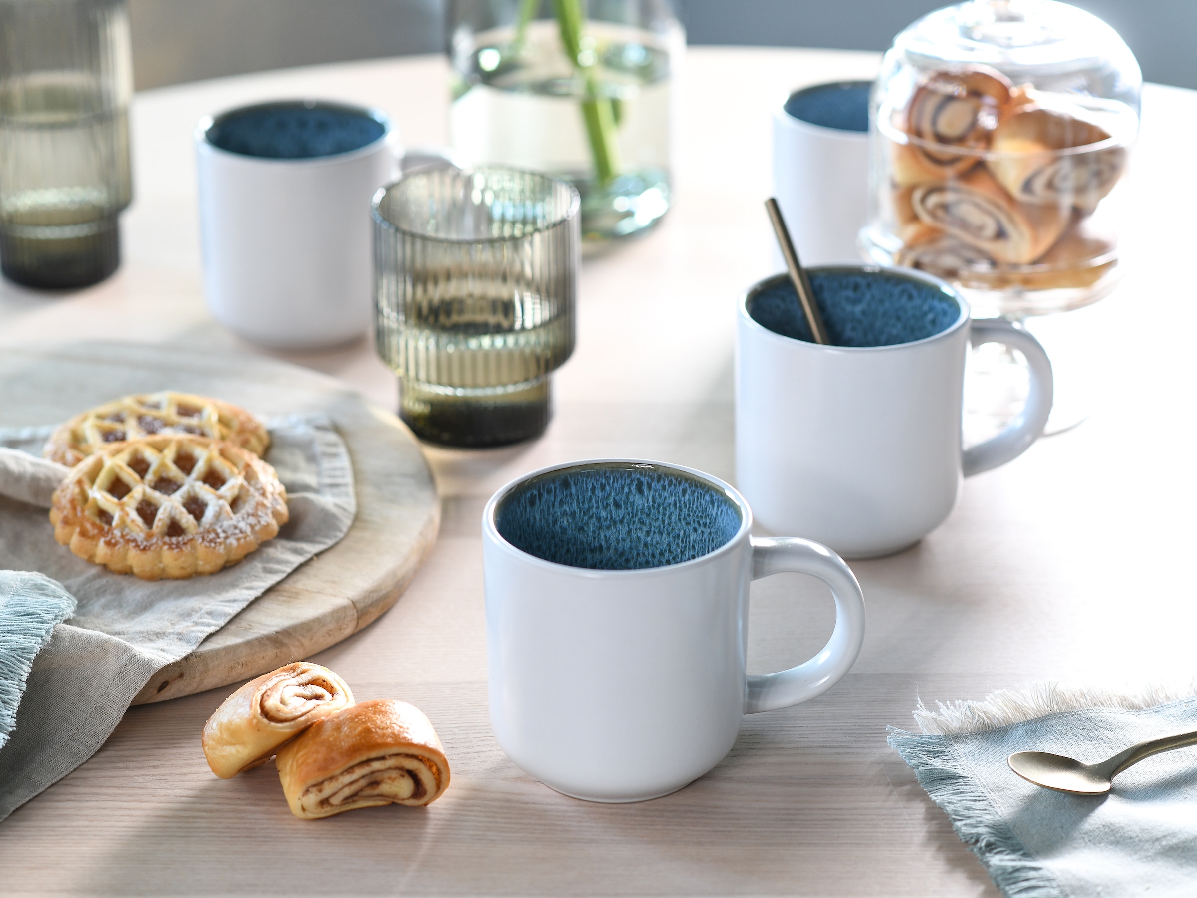 my home Becher »modernes 6-teiliges Kaffeebecher-Set Nydala« hohe Haltbarkeit, spülmaschinen- & mikrowellengeeignet, Reaktivglasur