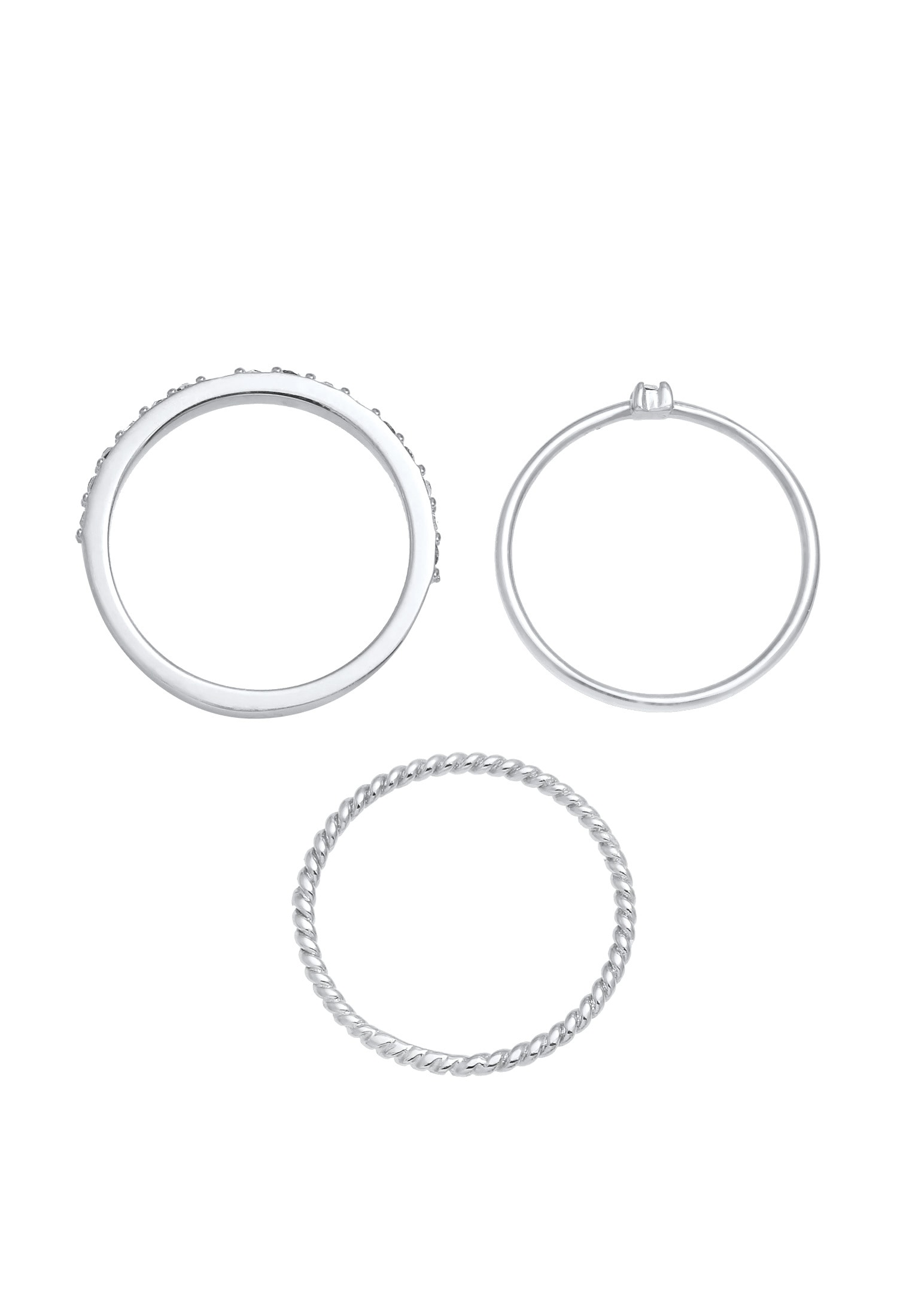 Elli Ring-Set »Ring Multi-Color Emaille 3er Set 925 Silber, mit Kristallen von Swarovski®«