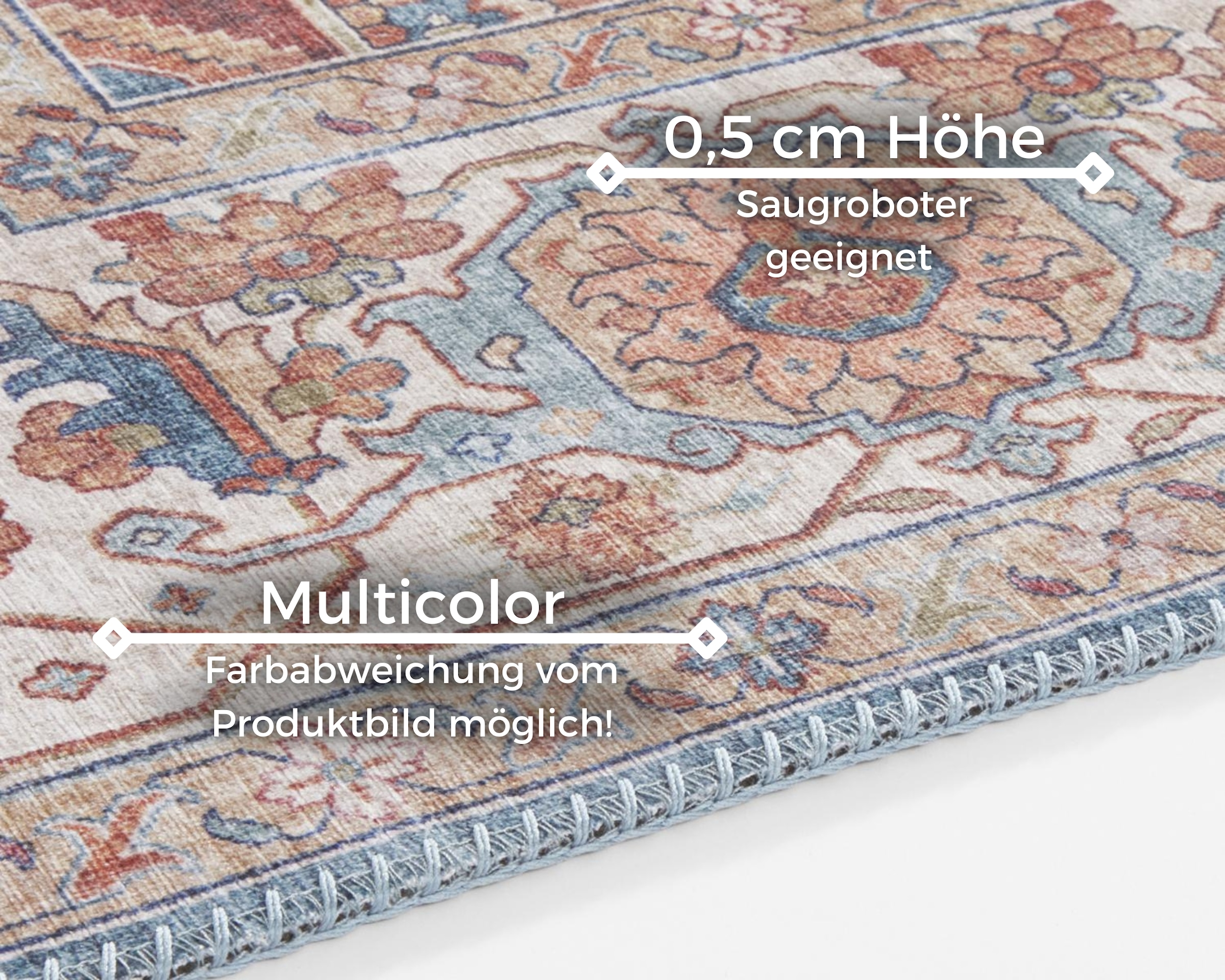 NORTHRUGS Teppich »Sylla«, rechteckig, 5 mm Höhe, Orientalisch, Läufer, Vintage, Wohnzimmer, Schlafzimmer, Esszimmer
