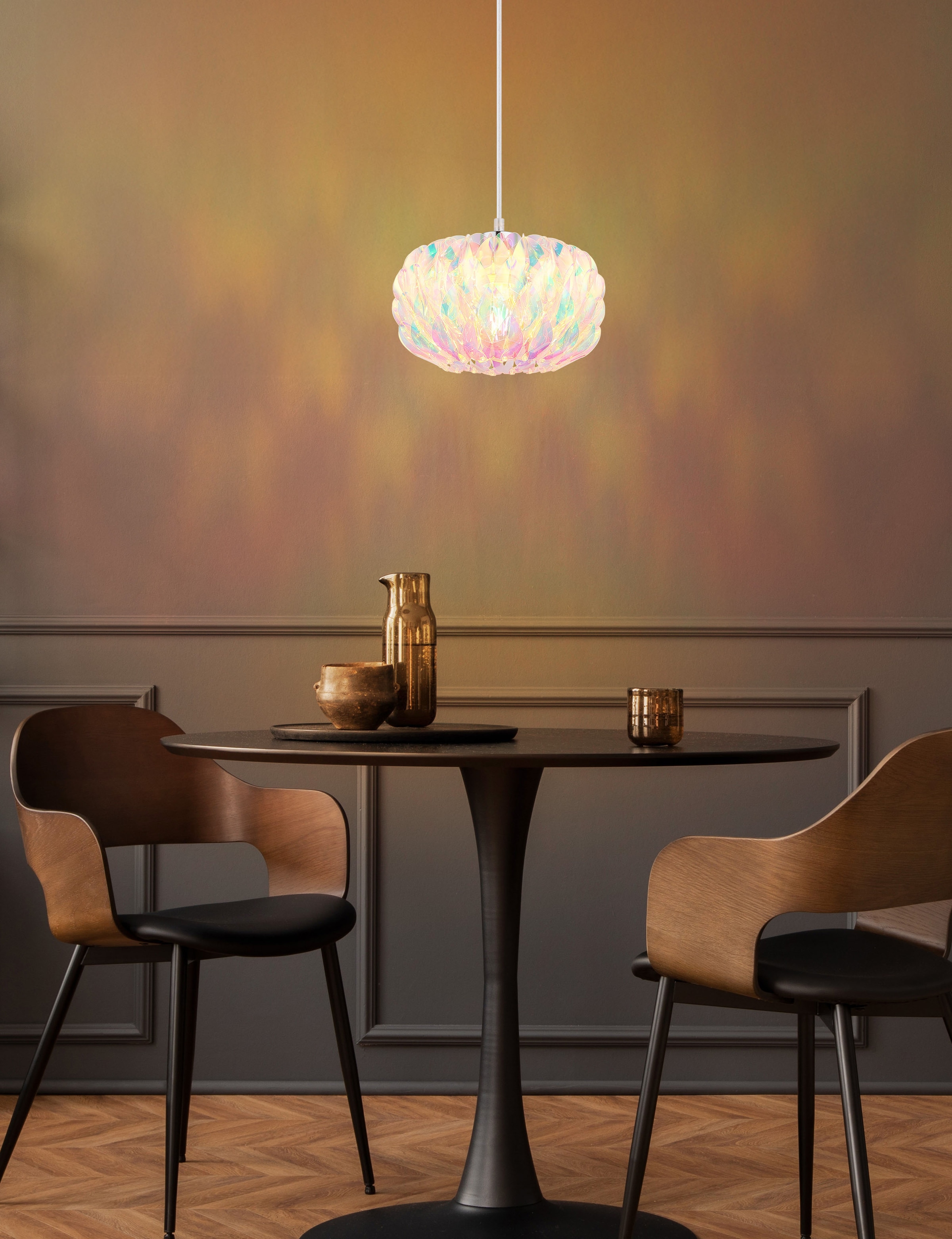 GLOBO LIGHTING Hängeleuchte »JUANA« E27 1 Stk. Chrom-Pendelleuchte, Spiegeloptik, höhenverstellbar, E27, Ø250mm