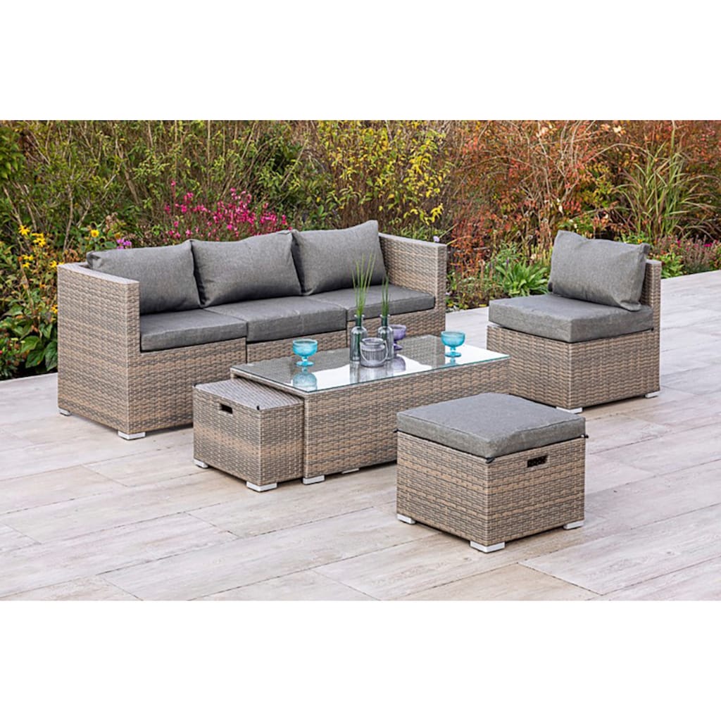 MERXX Gartenlounge-Set »Agira«, (6 tlg.)