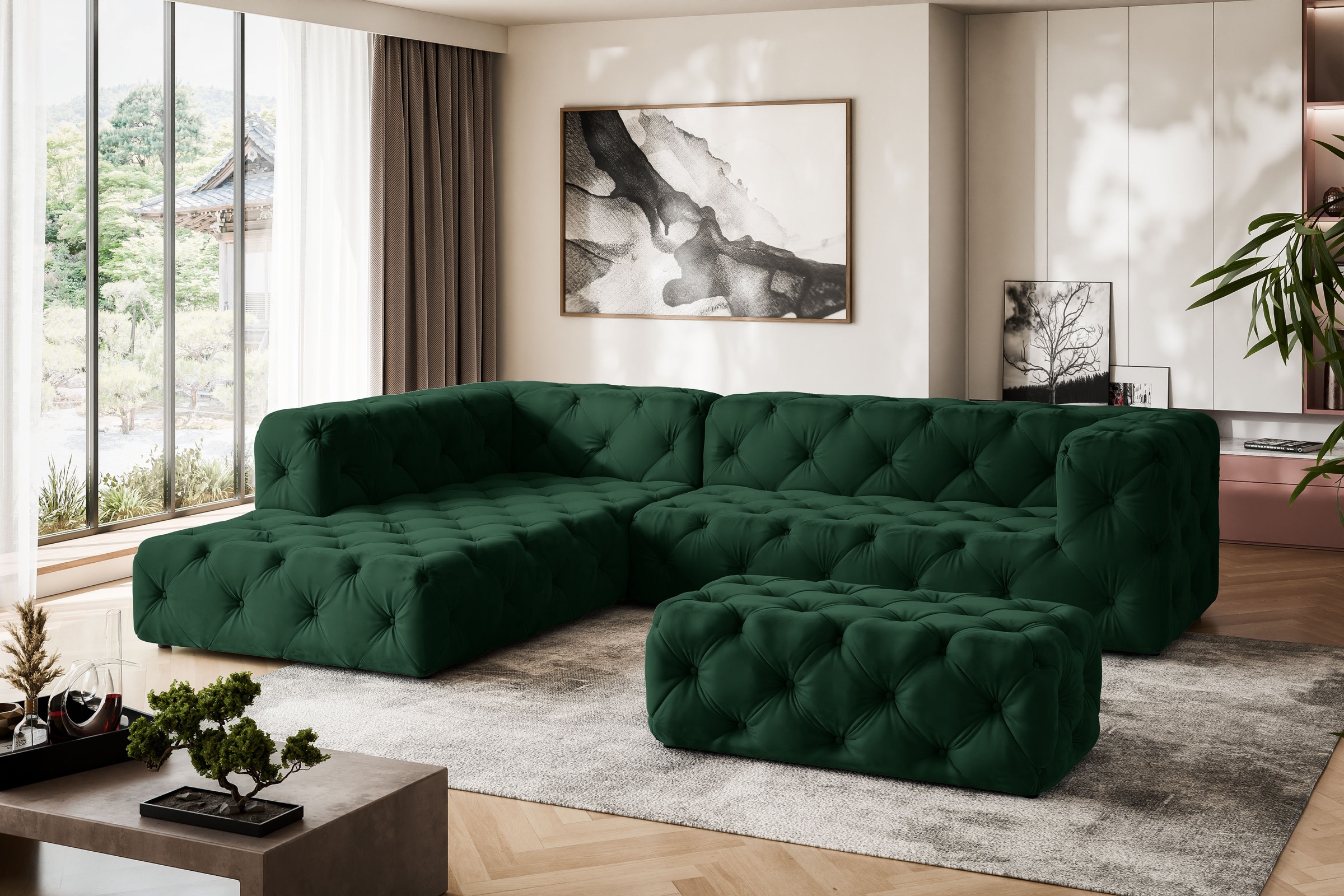 Home affaire Ecksofa "FOLLINA" L-Form, mit klassischer Chesterfield-Knopfhe günstig online kaufen