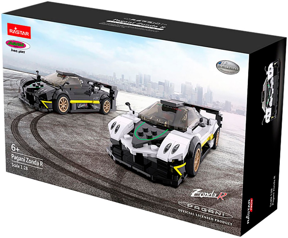 Jamara Konstruktions-Spielset »Pagani Zonda R 1:28 schwarz Bricks«, (387 St.), im Maßstab 1:28, offiziell lizensiert
