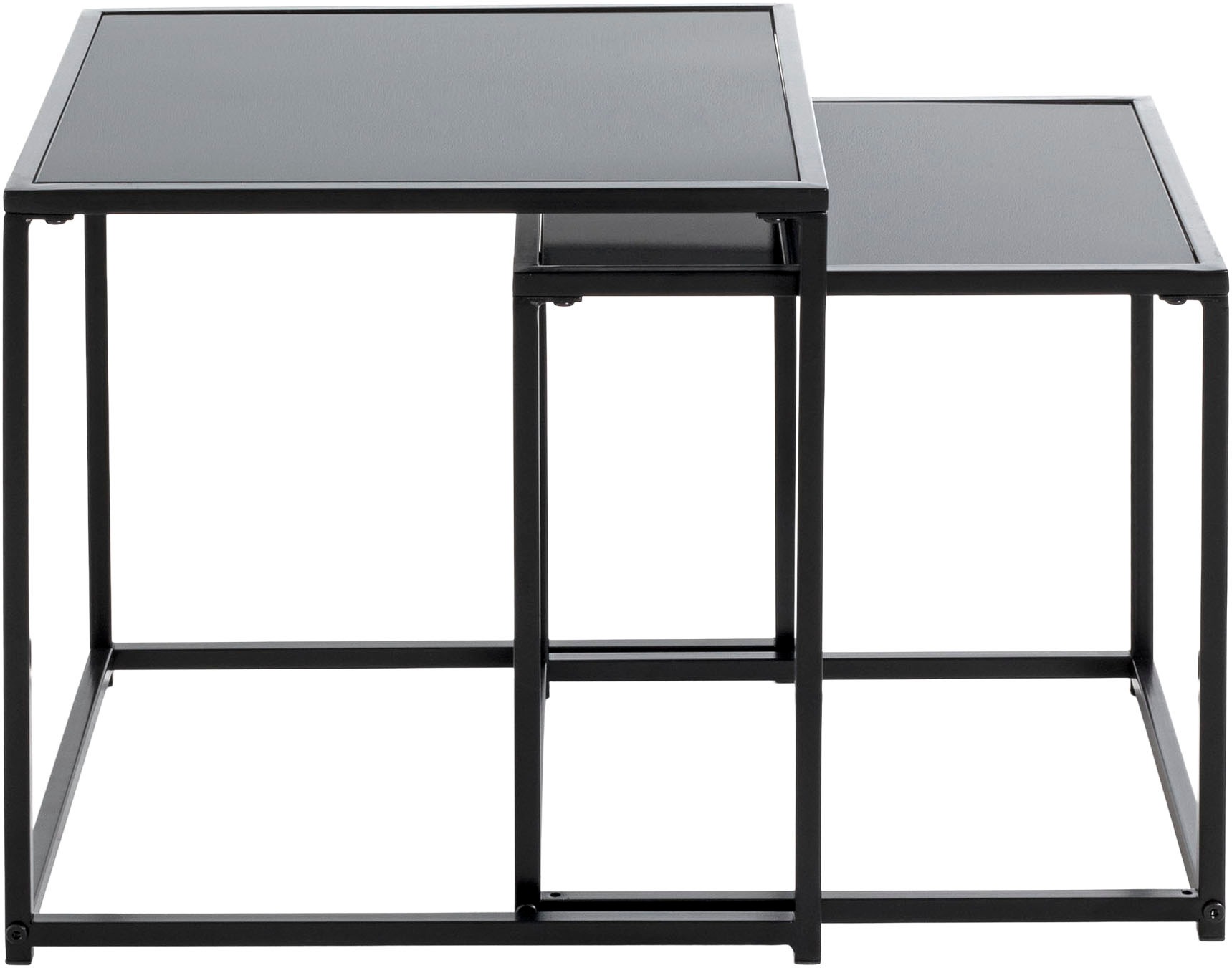 HAKU Beistelltisch »Sofatisch, Wohnzimmertisch« Set, 2er Set, 2 Stk. tlg. quadratisch - aus Metall Schwarz B/T/H 35/35/35 und 40/40/40 cm