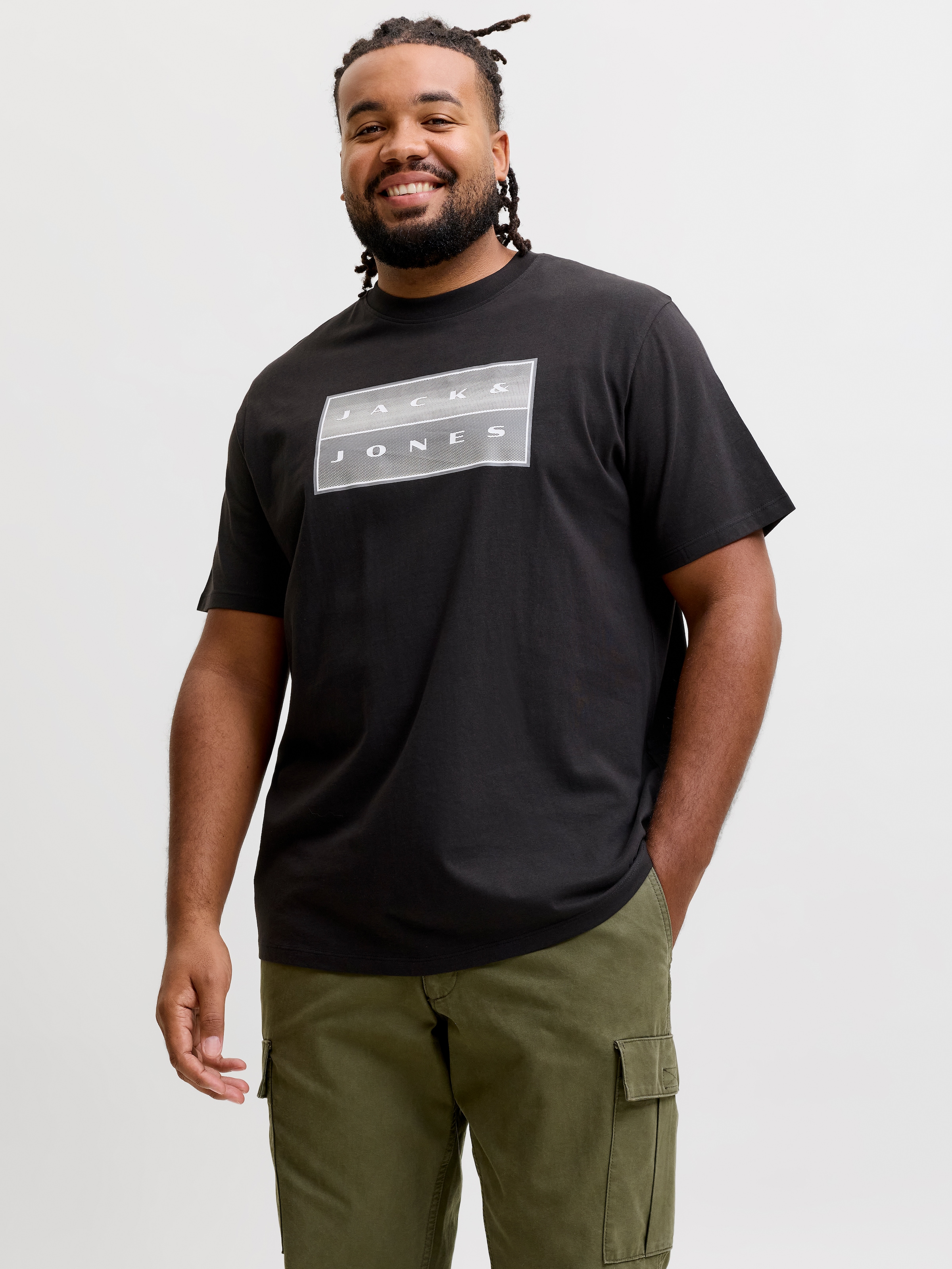 Jack & Jones PlusSize T-Shirt "JCOFUSION BOX PRINT TEE SS CN PLS" Baumwolle, regular fit