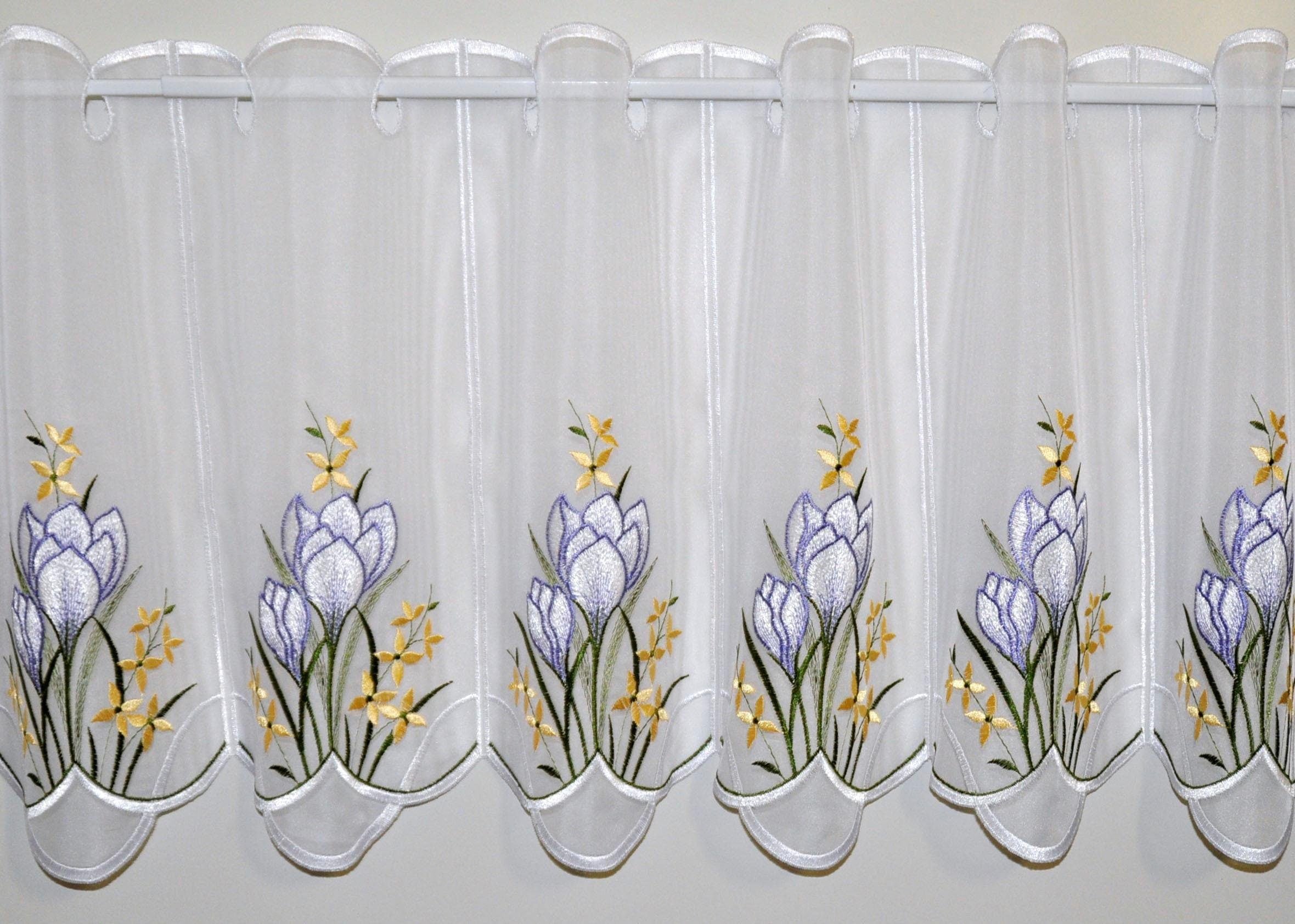 Stickereien Plauen Panneaux "Panneau Krokusblüte" Stangendurchzug 1 Stk. tl günstig online kaufen