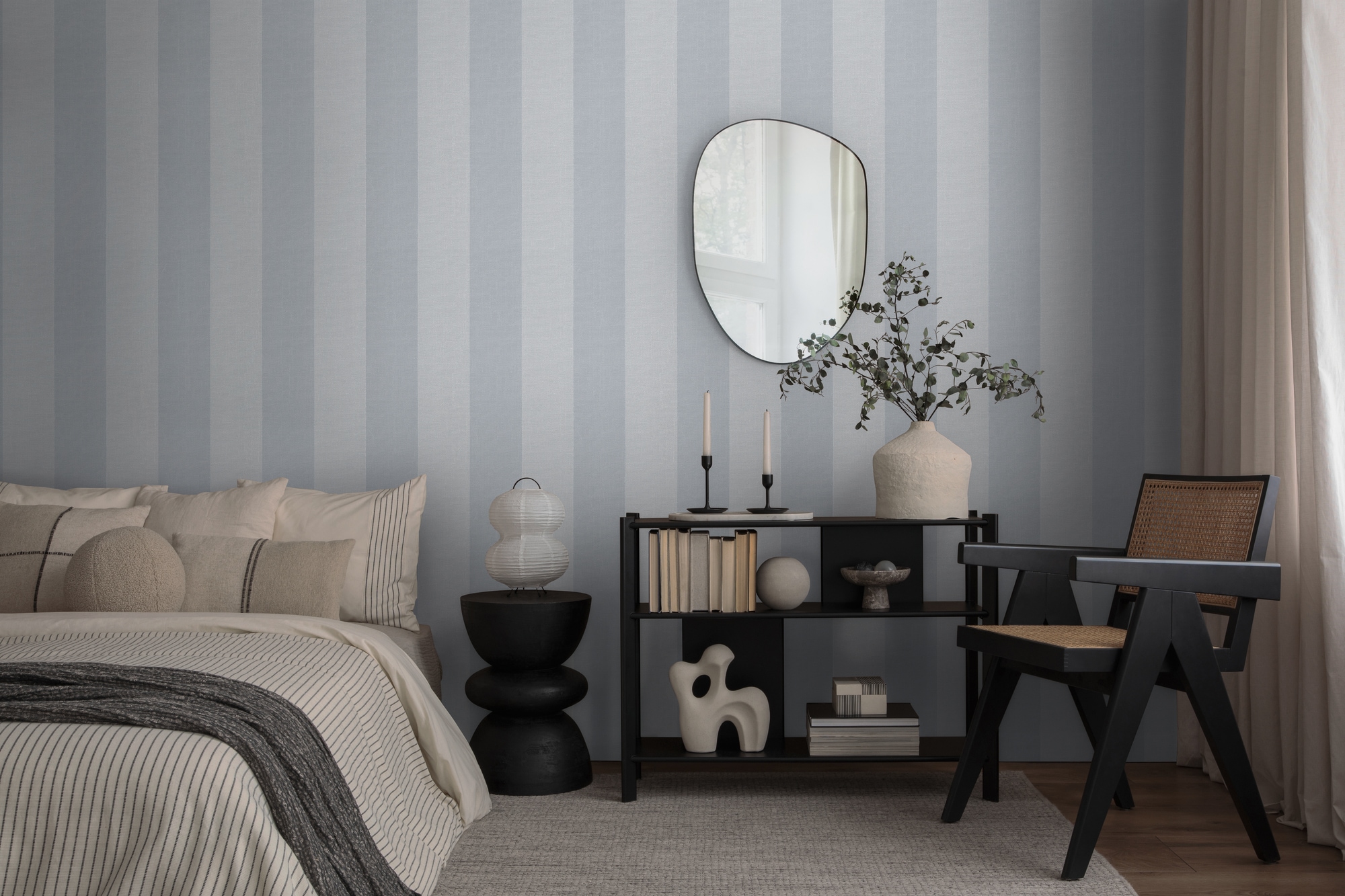 A.S. Création Vliestapete »Pure Elegance Streifen Tapete Mustertapete Landhaus Landhaus«, matt, Vliestapete gestreift für Schlafzimmer Küche Wohnzimmer Streifen Flur