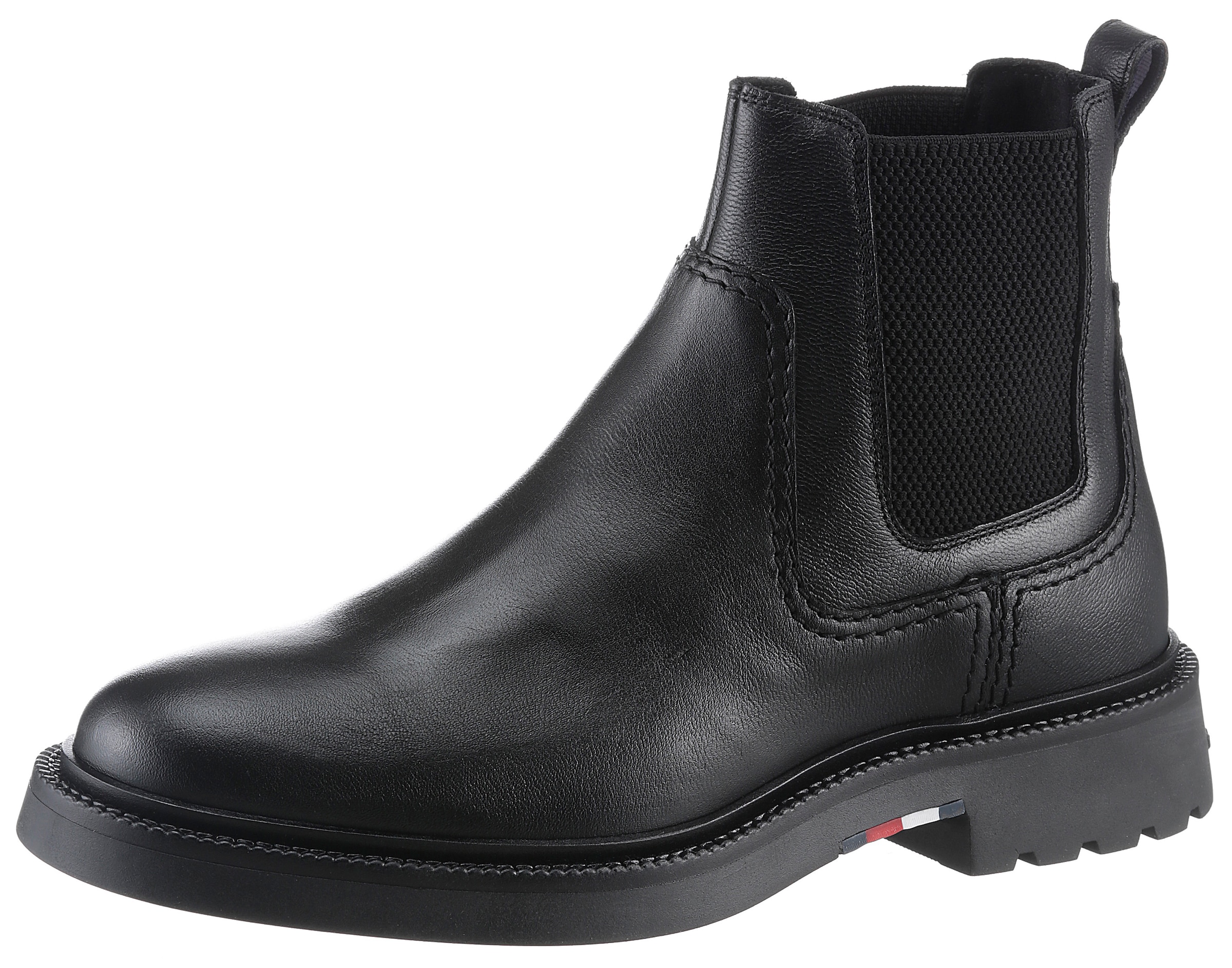 Chelseaboots »HILFIGER COMFORT LWT LTH CHELSEA«, Blockabsatz, Businessschuh,...