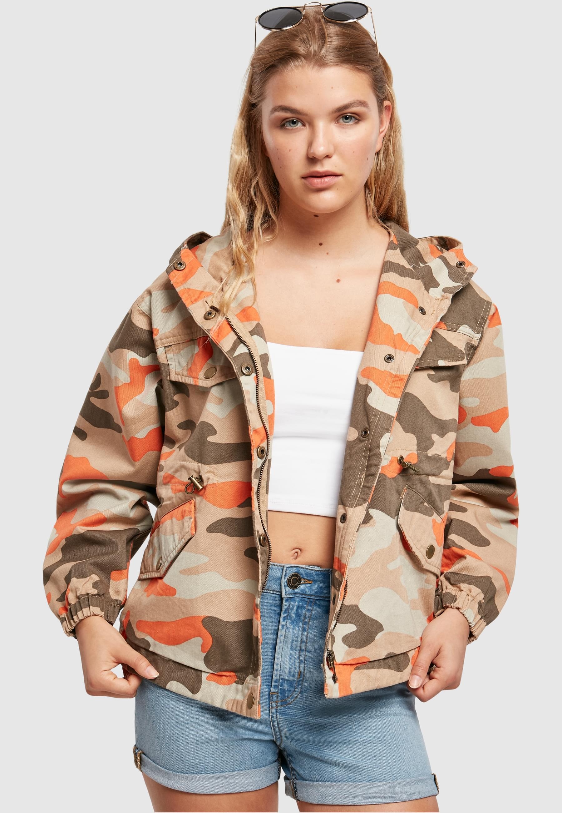 URBAN CLASSICS Allwetterjacke »Urban Classics Damen Ladies Oversized Camo Parka Jacket«, (1 St.), mit Kapuze