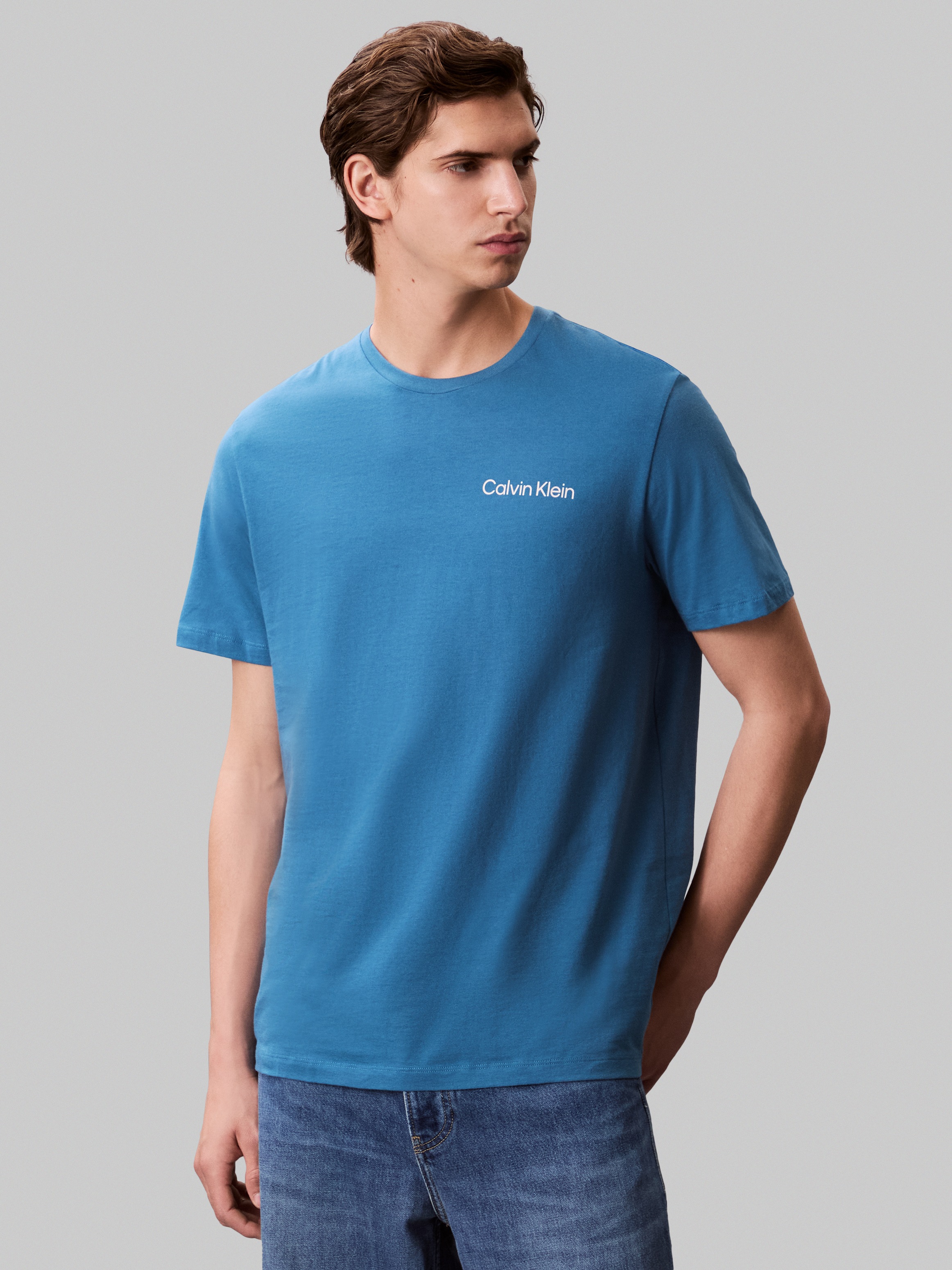 Calvin Klein Jeans T-Shirt »SS 30s E WRD STRTCH«, mit großem Logodruck auf dem Rücken