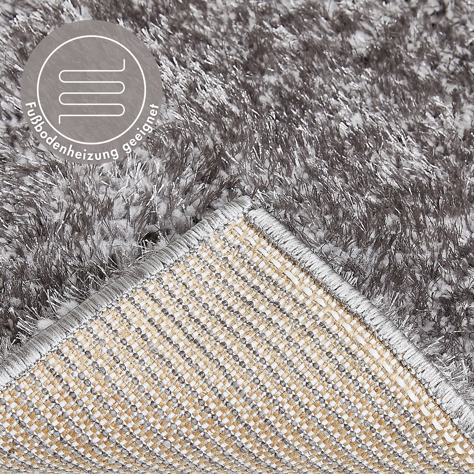 LUXOR living Hochflor-Teppich »Gela«, rechteckig, 45 mm Höhe, Uni Farben, weich und flauschig, ideal im Wohnzimmer & Schlafzimmer