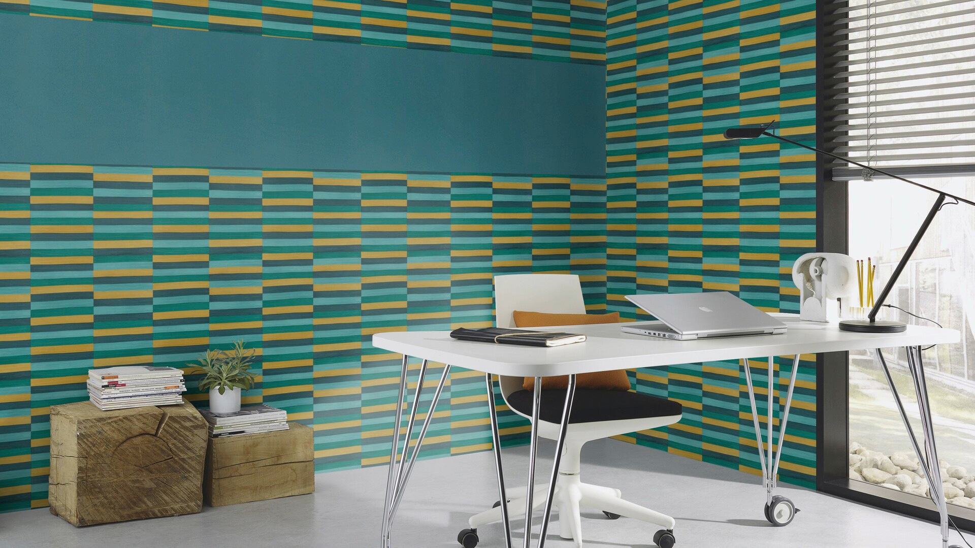 Rasch Vliestapete »Club« Lederoptik | quergestreift | unifarben mit Farbeinsatz gut lichtbeständig, hochwaschbeständig