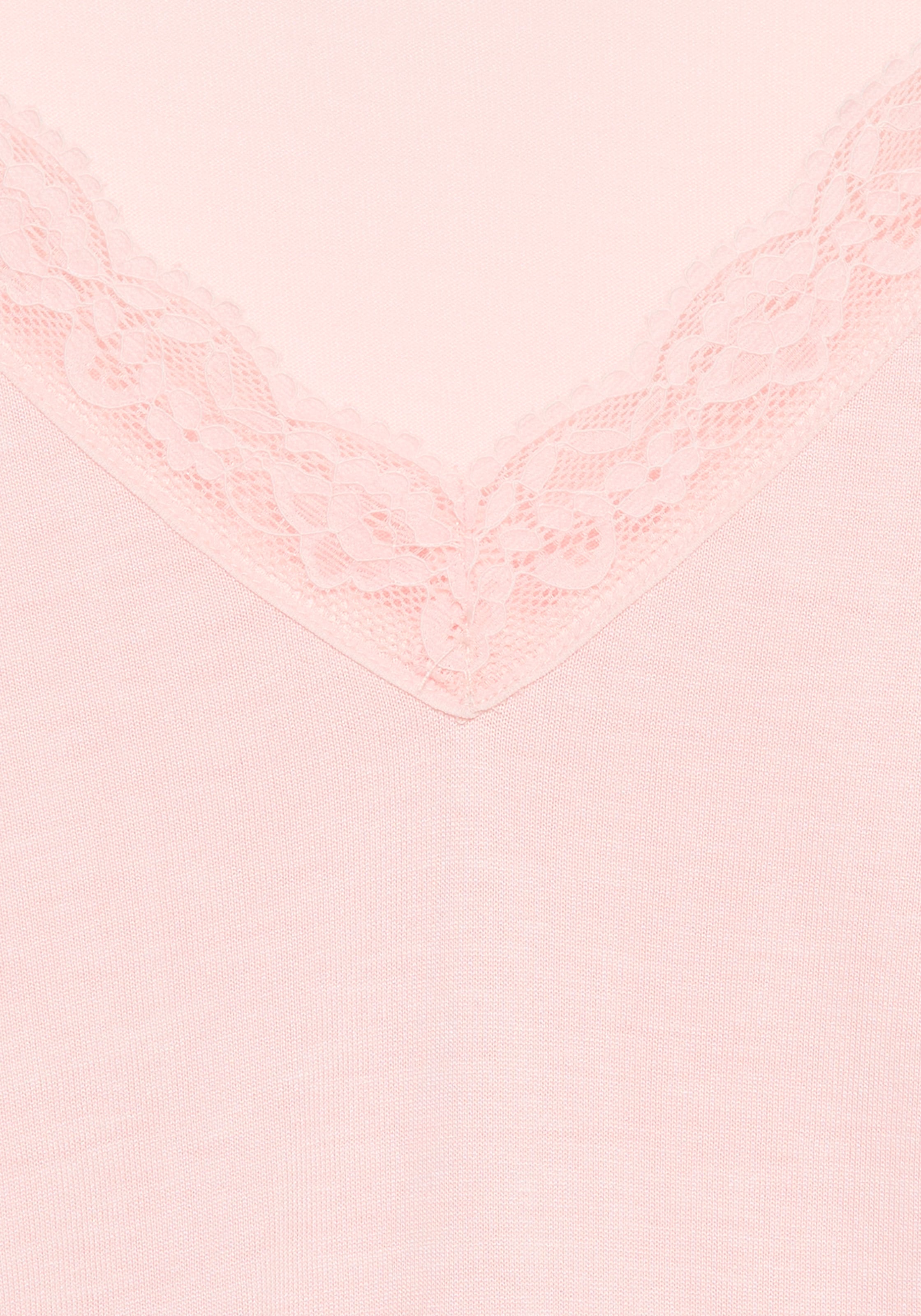 LASCANA Pyjamaoberteil 1-teilig,  mit Spitzenbesatz am tiefen V-Ausschnitt