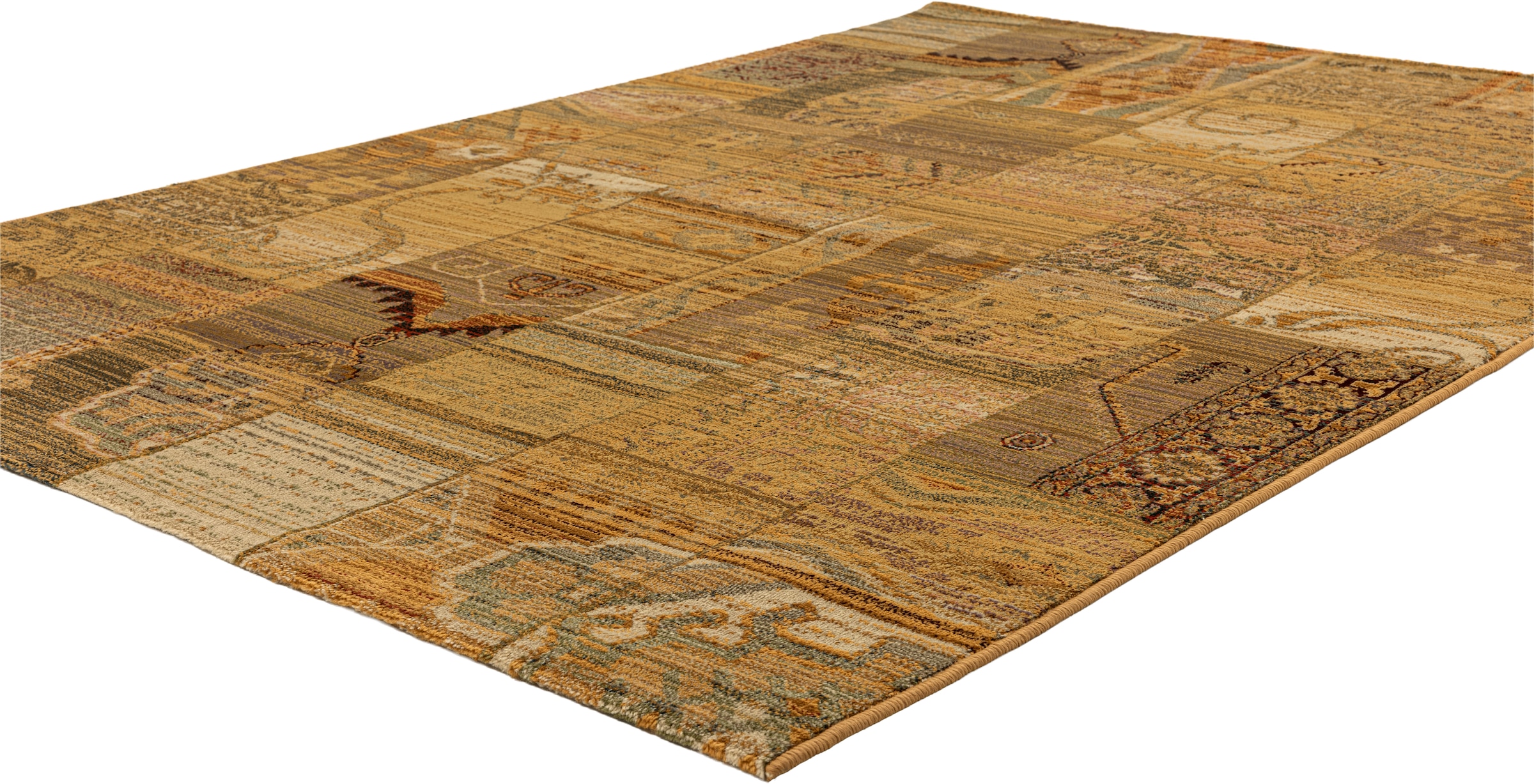 THEKO Teppich »Gabiro 5504«, rechteckig, 10 mm Höhe, Melange-Effekt, Patchwork Design, auch als Läufer, Wohnzimmer