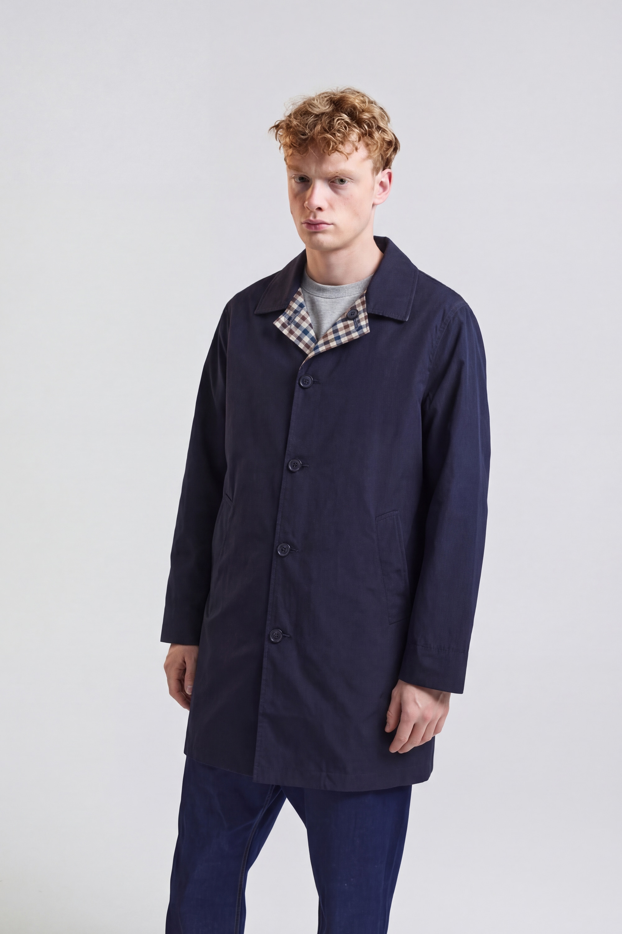 Aquascutum Active Parka »ICONIC REVERSIBLE TRENCHCOAT Herren« ohne Kapuze Wendemantel Herren, leichte Jacke, Trenchcoat, Windjacke, Sale