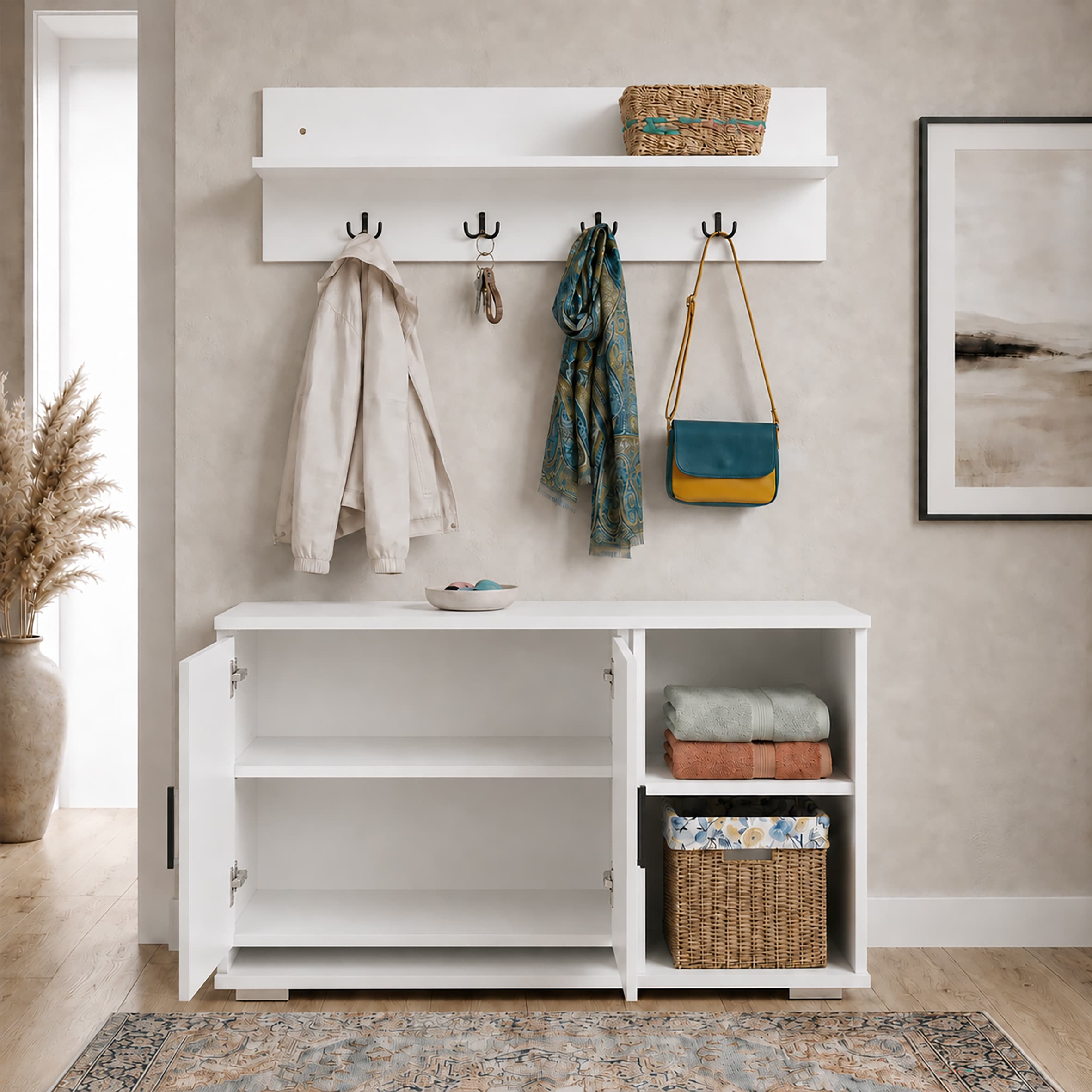 VCM Garderobenschrank »Diele Garderoben Set Schuhschrank Sitzbank Gados L« 2 Stk. tlg.