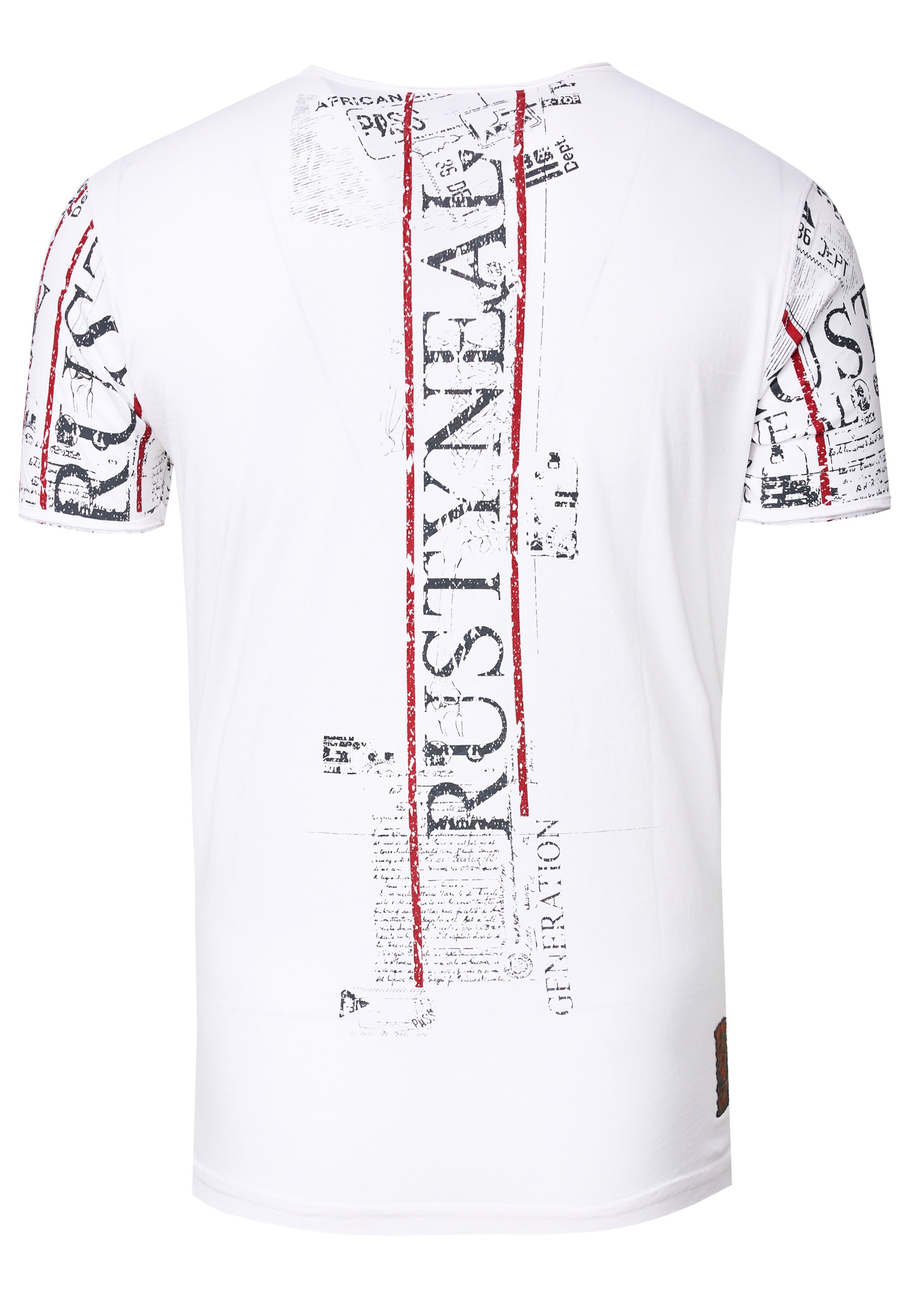 Rusty Neal T-Shirt, im Used-Look mit Allover-Print