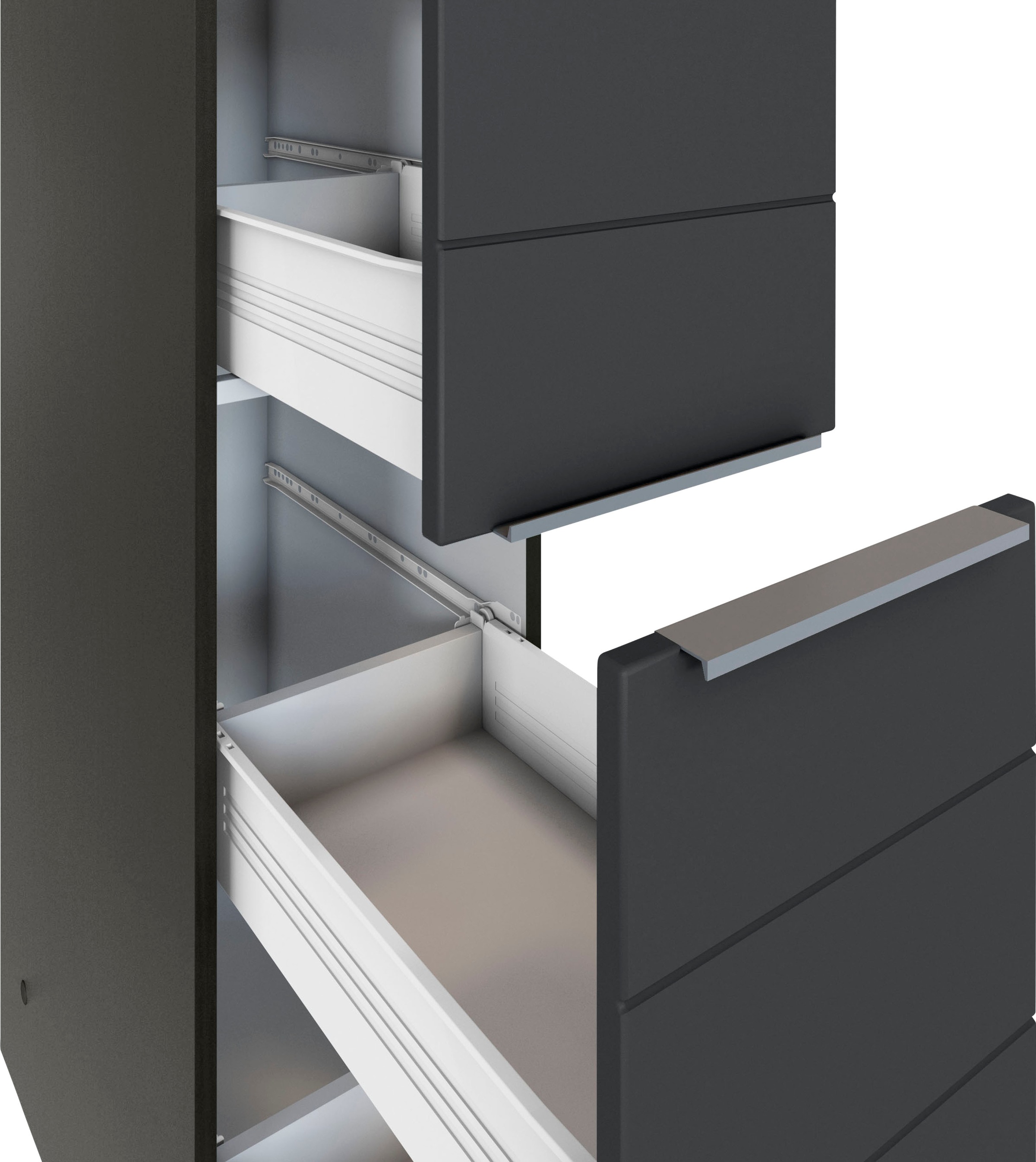 KOCHSTATION Apothekerschrank »KS-Luhe«, 30 cm breit, hochwertige MDF-Fronten mit waagerechter Lisene