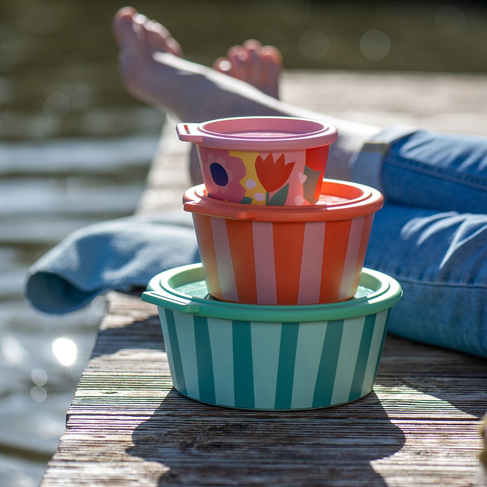 KOZIOL Aufbewahrungsschüssel »NORA BOX 1,3l STRIPES Schale 1,3l mit Deckel« 1 tlg.