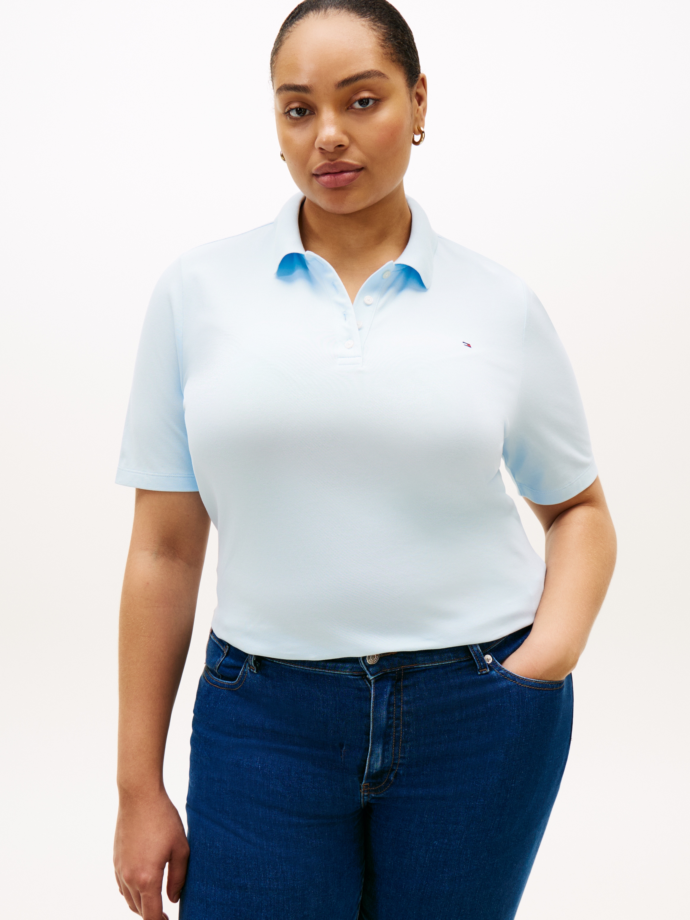 Tommy Hilfiger Curve Poloshirt "CRV 1985 REG PIQUE POLO SS" in großen Größe günstig online kaufen