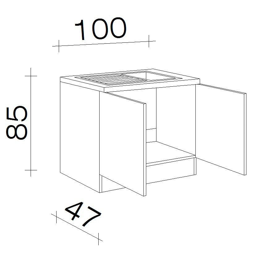 x x Flex-Well inkl. 100 kaufen Einbauspüle »Bergen«, Spülenschrank x x H T) BAUR 50 cm, 85 (B |