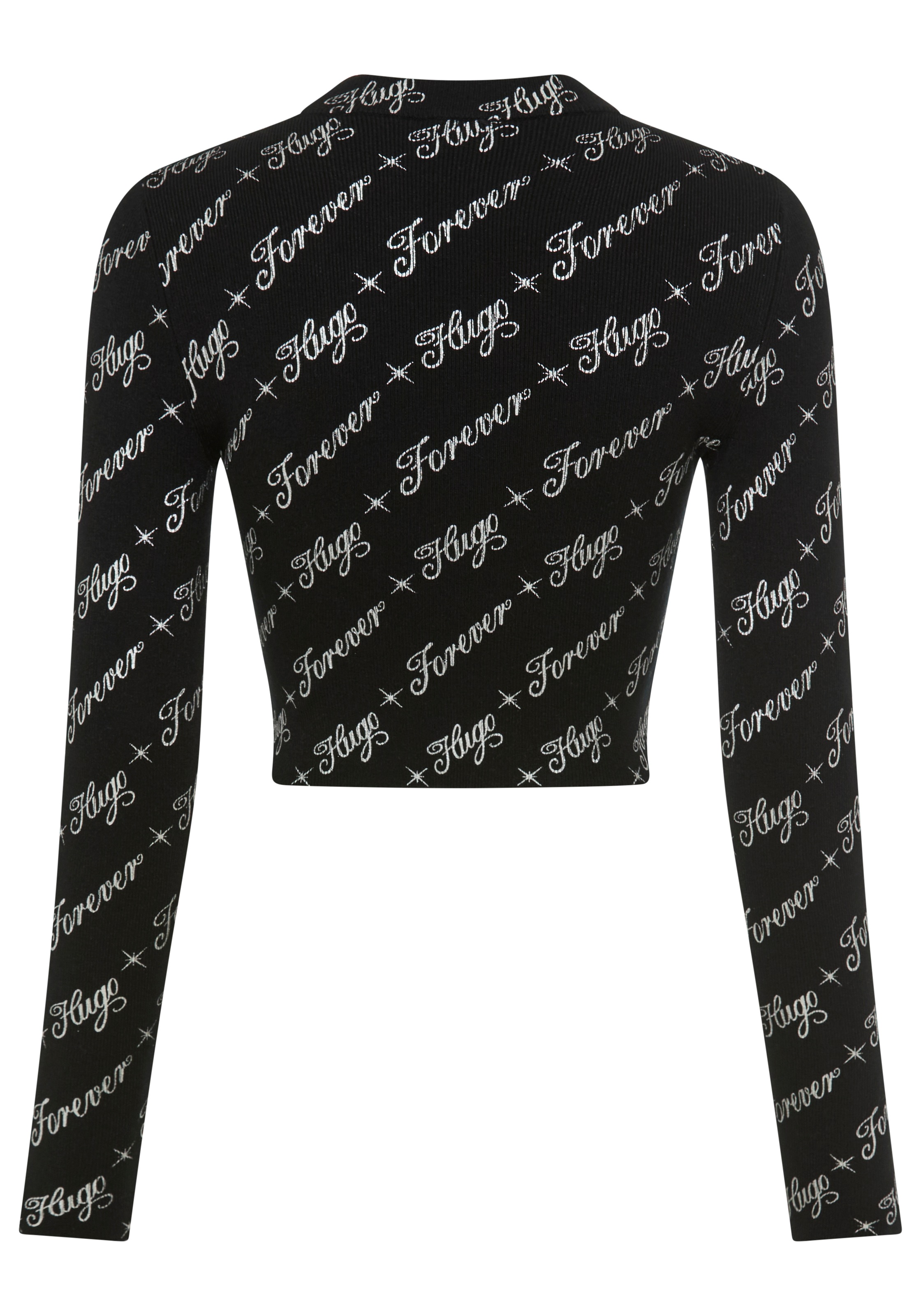 HUGO Blue Langarmshirt "Soiler", mit All-Over-Print, cropped günstig online kaufen