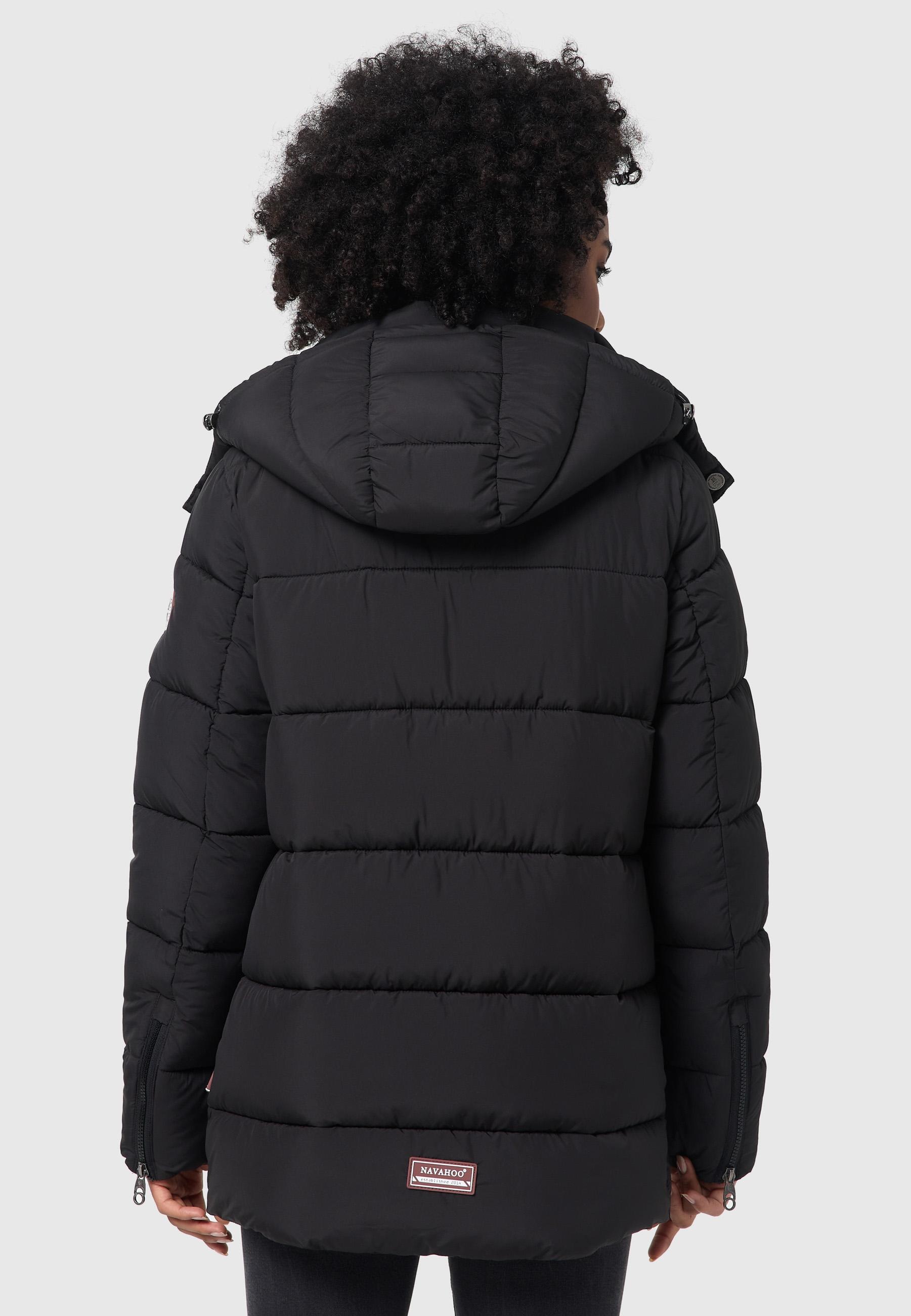 Navahoo Winterjacke »Wattewölkchen«, mit Kapuze, Modische Damen Steppjacke mit kontrastfarbenen Details