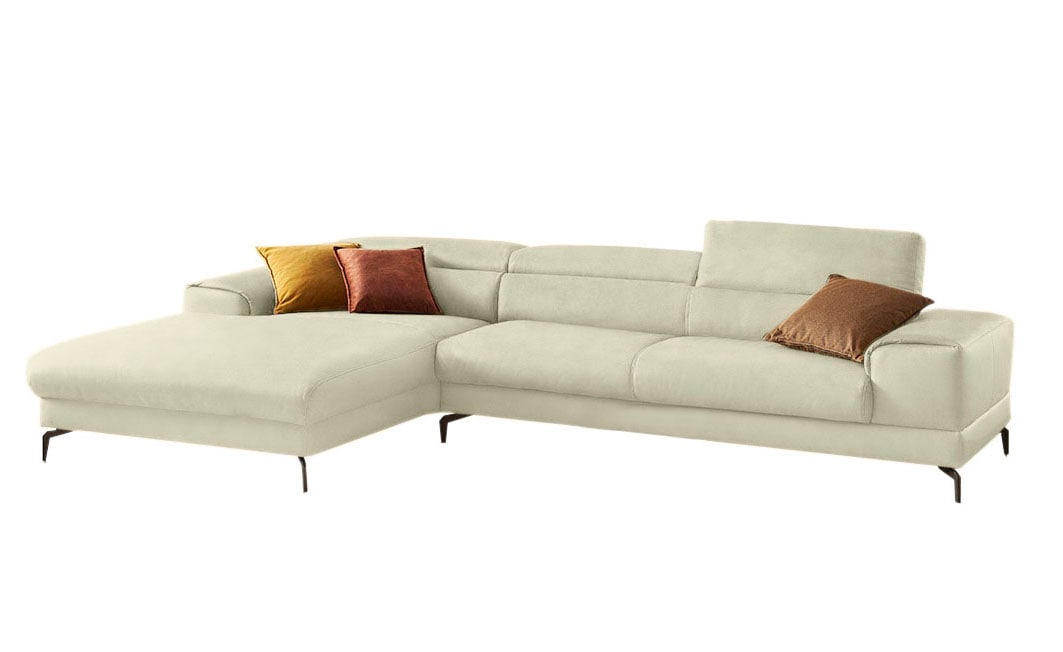 W.SCHILLIG Ecksofa »piedroo, Designsofa mit tollem Sitzkomfort, bequem und elegant, L-Form«, Kopfteilverstellung, wahlweise mit Sitztiefenverstellung, Breite 343cm