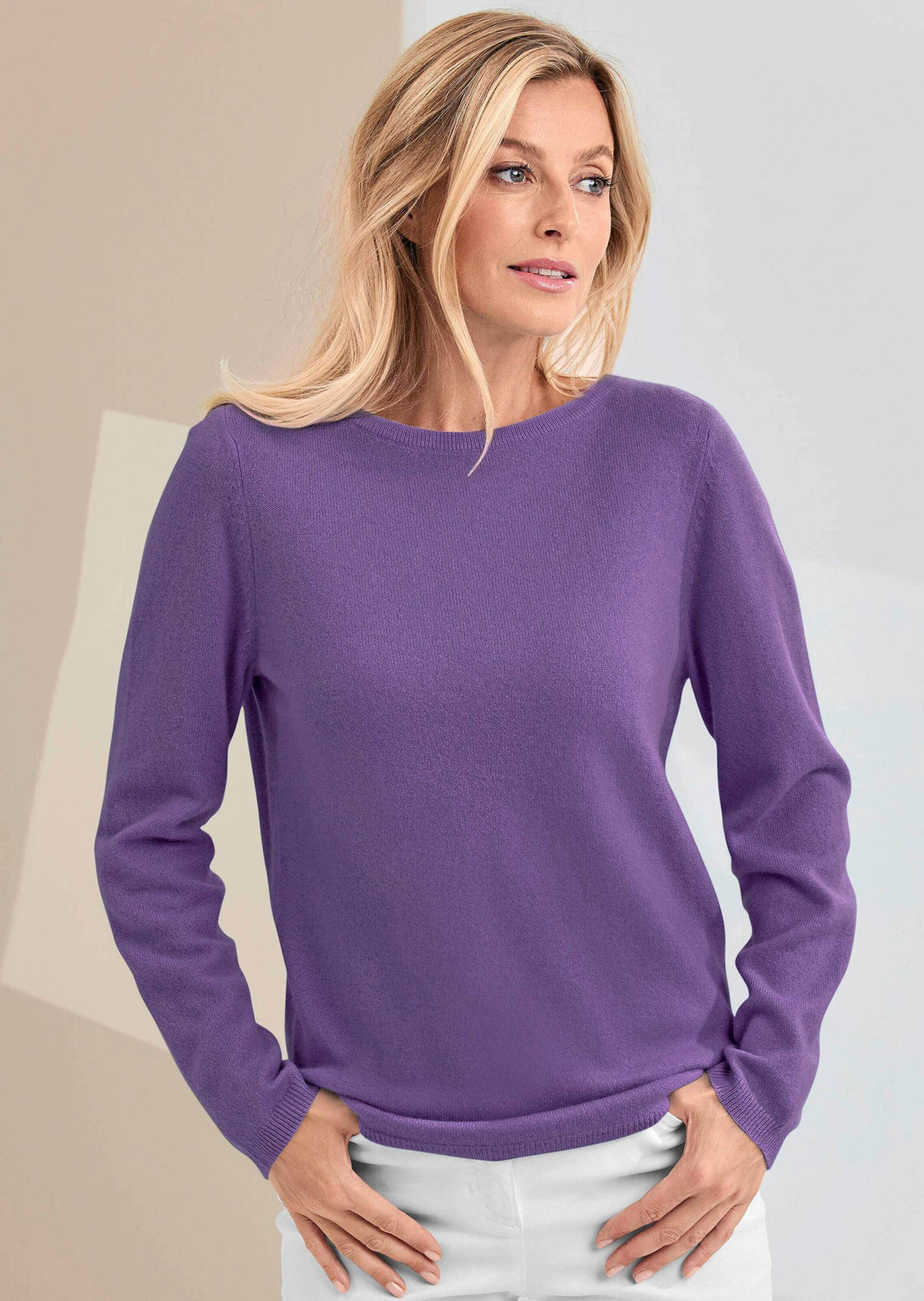 Goldner Cashmere Boat Neck Sweater Purple 48 5