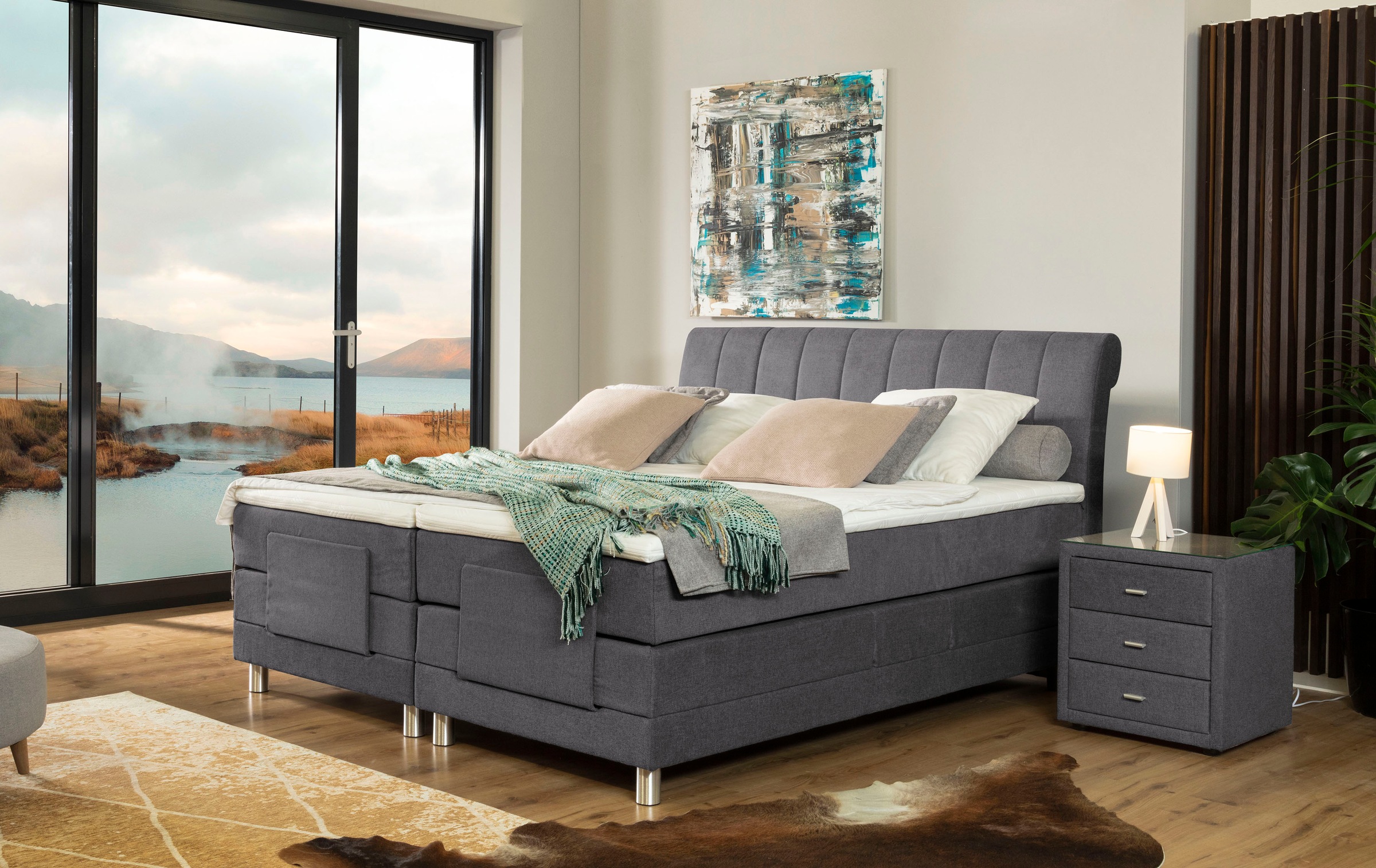 Thumbnail - alina Nachttisch "Elsa" mit Glasplatte