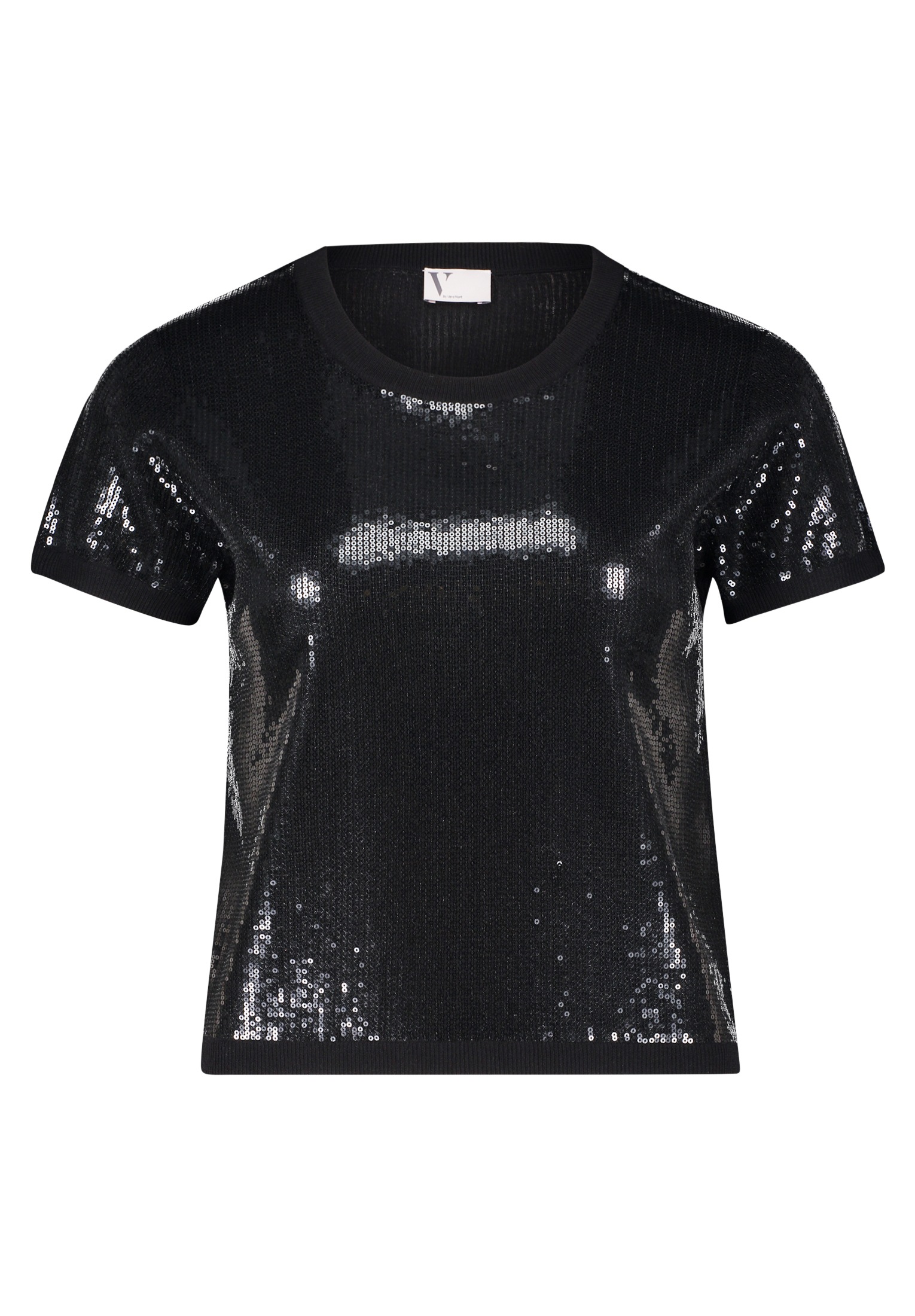 Vera Mont Kurzarmshirt "Damen mit Rundhalsausschnitt", 1 Stk. Pailletten günstig online kaufen