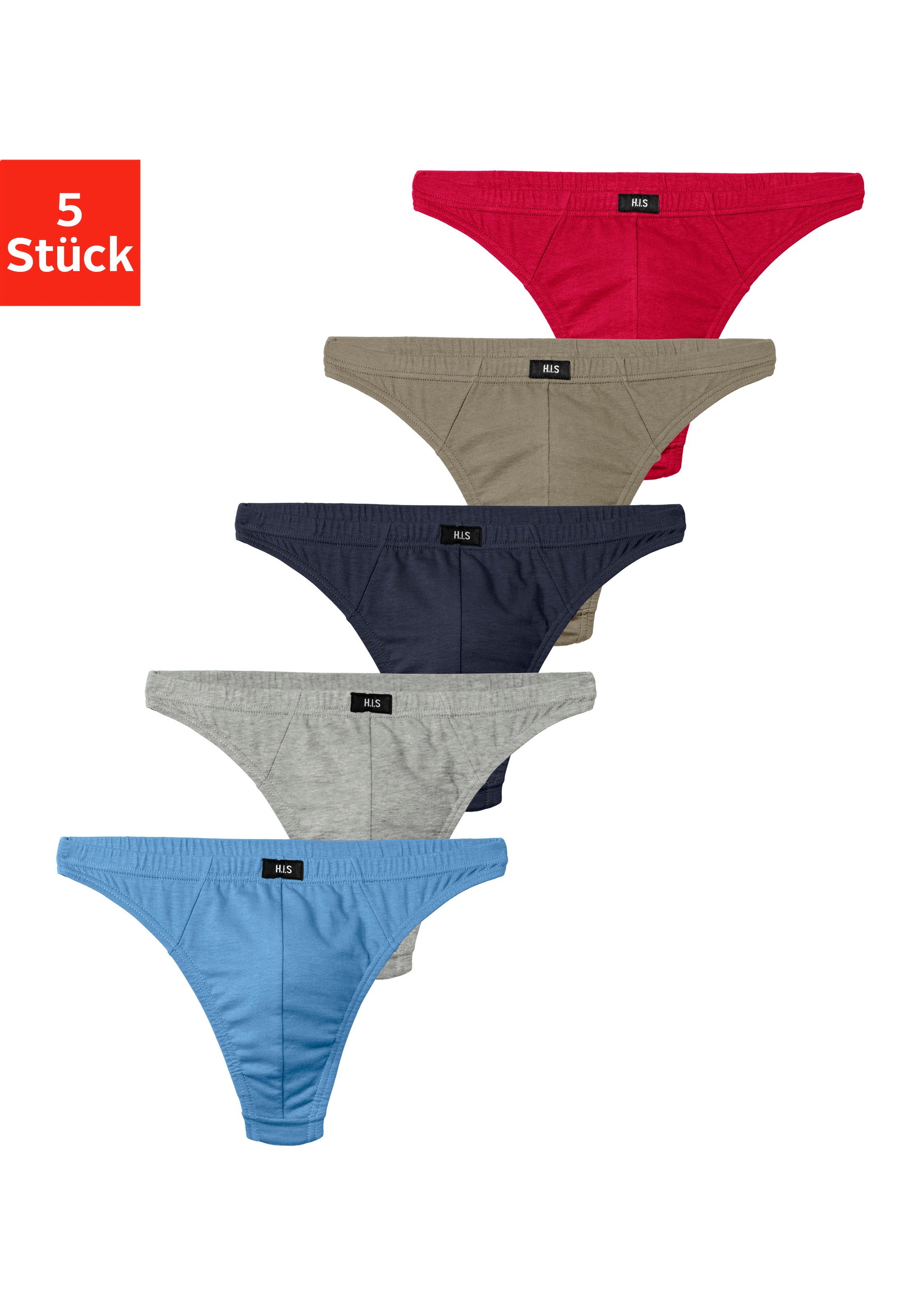 H.I.S String "Herren Unterhose" Packung, 5 Stk. in Baumwollstretch-Qualität günstig online kaufen