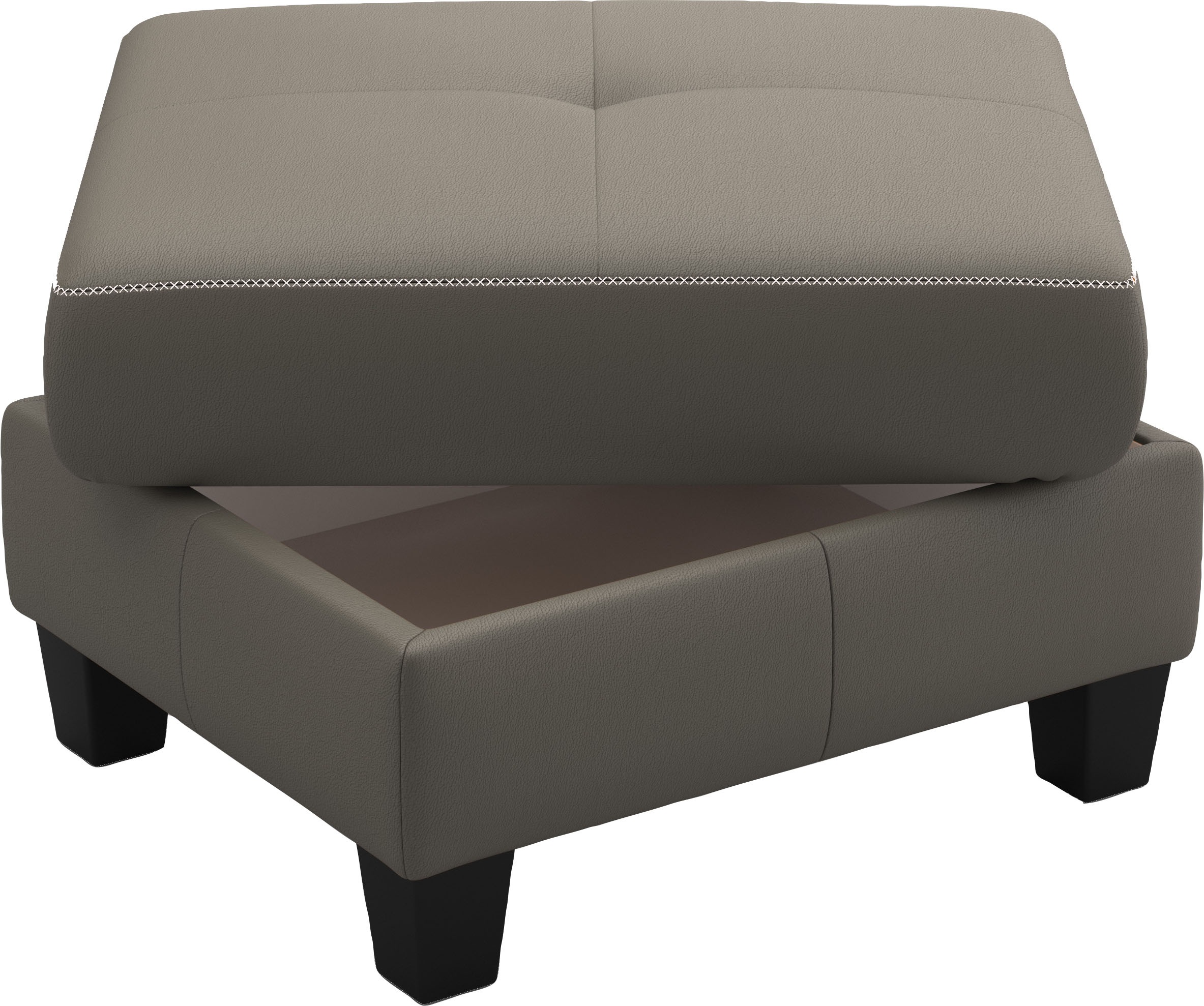 Places of Style Polsterhocker »Varese«, Kreuznaht in beige