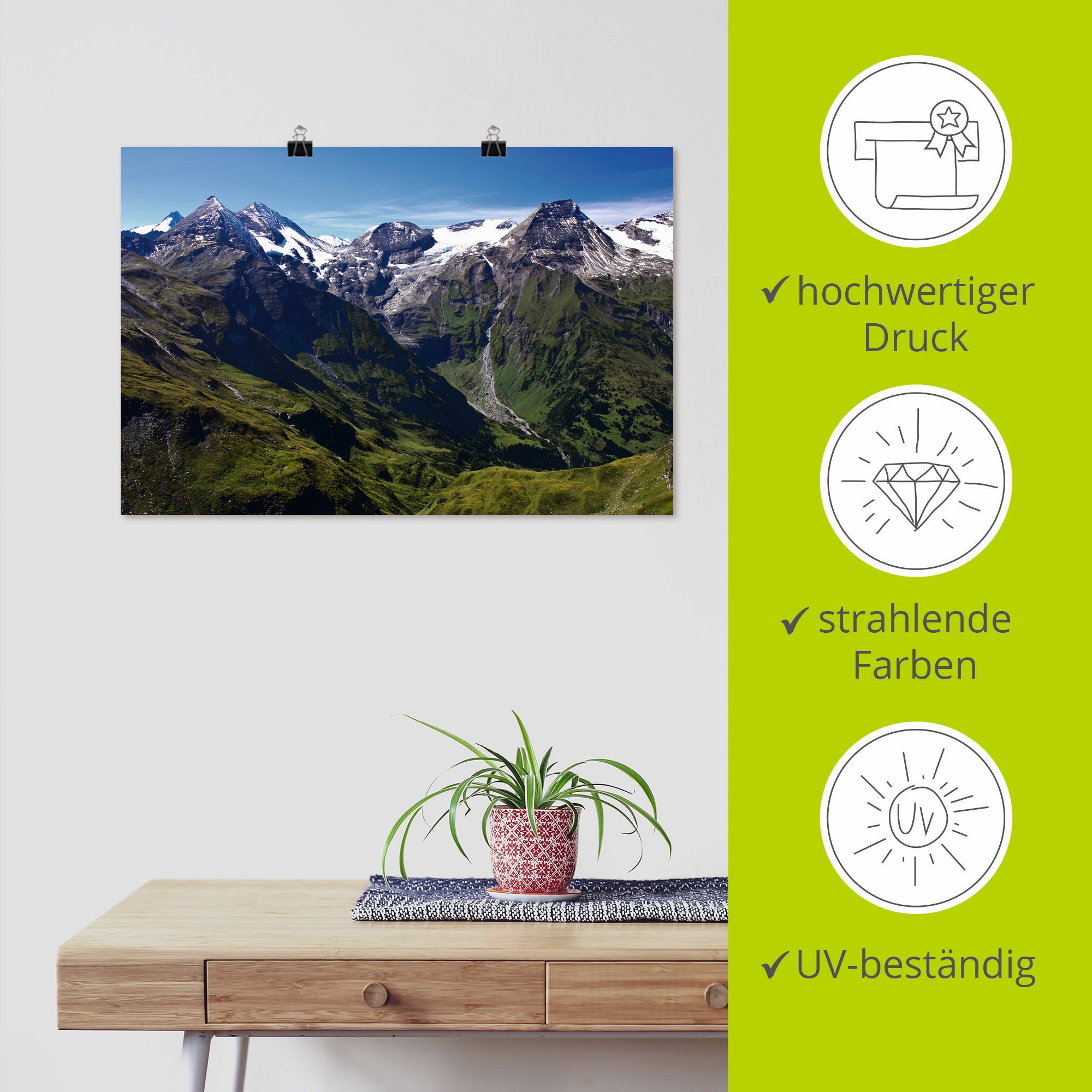 Artland Wandbild »Berge rund um den Großglockner«, Berge, (1 St.), als Leinwandbild, Poster in verschied. Größen