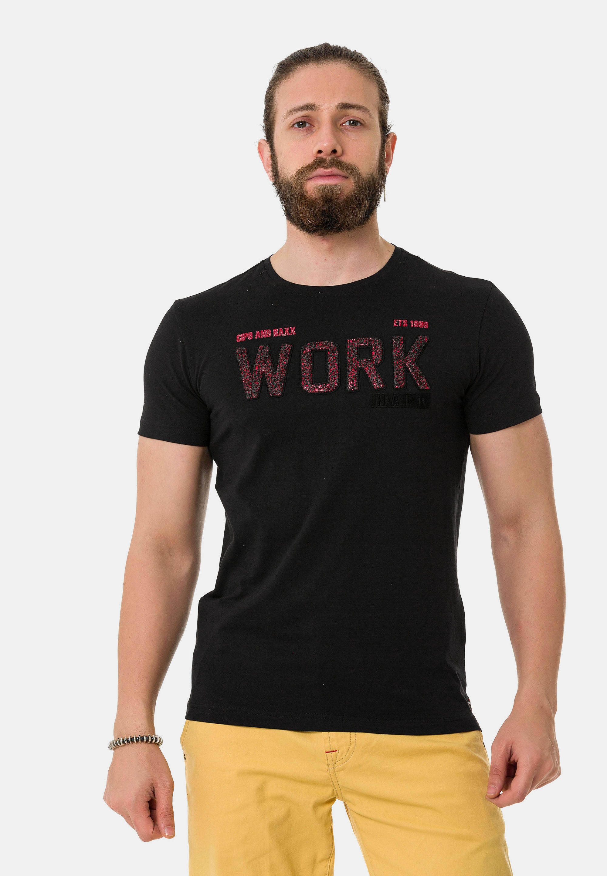 Cipo & Baxx T-Shirt »T-Shirt«, mit Rundhals-Ausschnitt