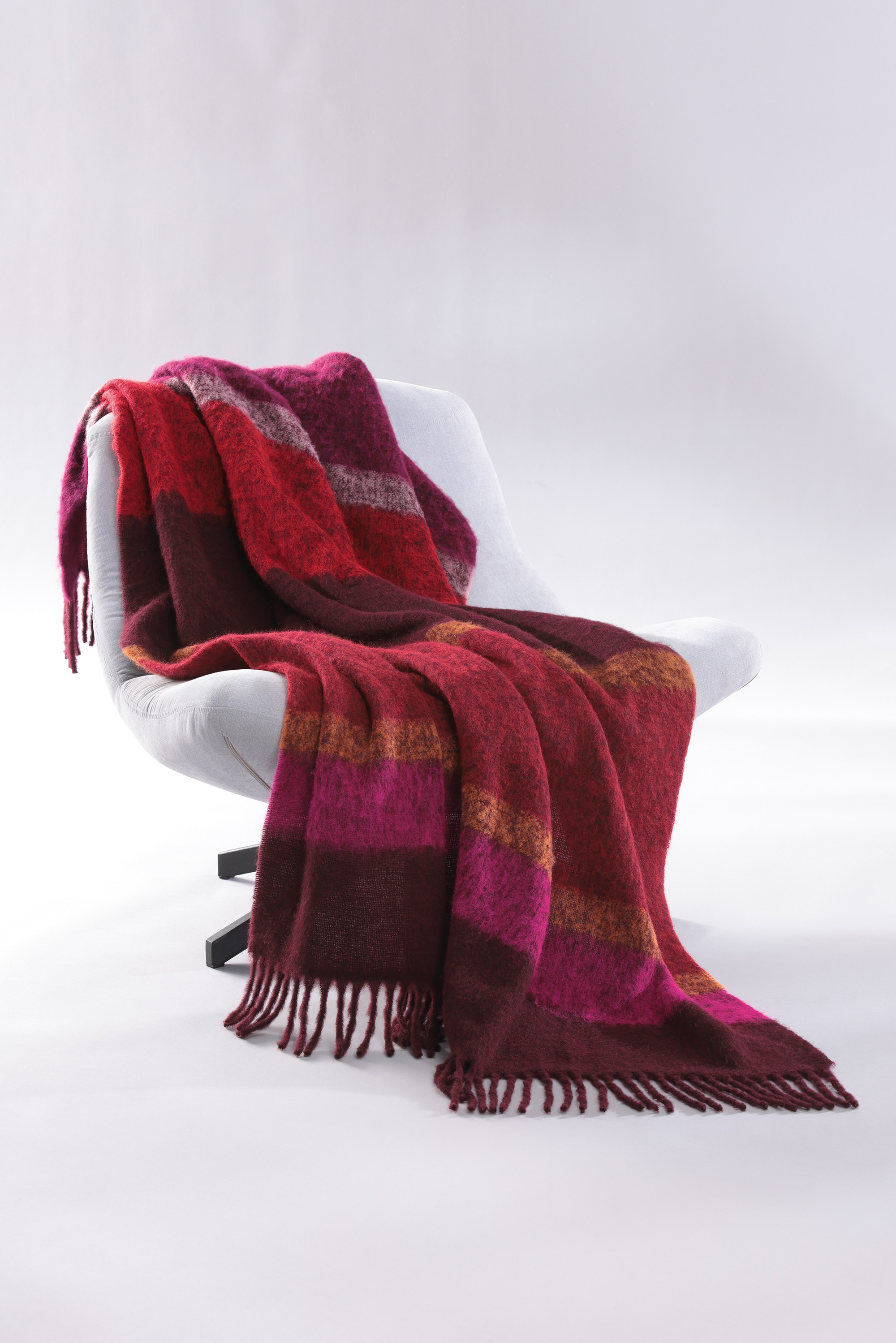 Biederlack Plaid »Plaid Look mit hochwertigen Fransen«