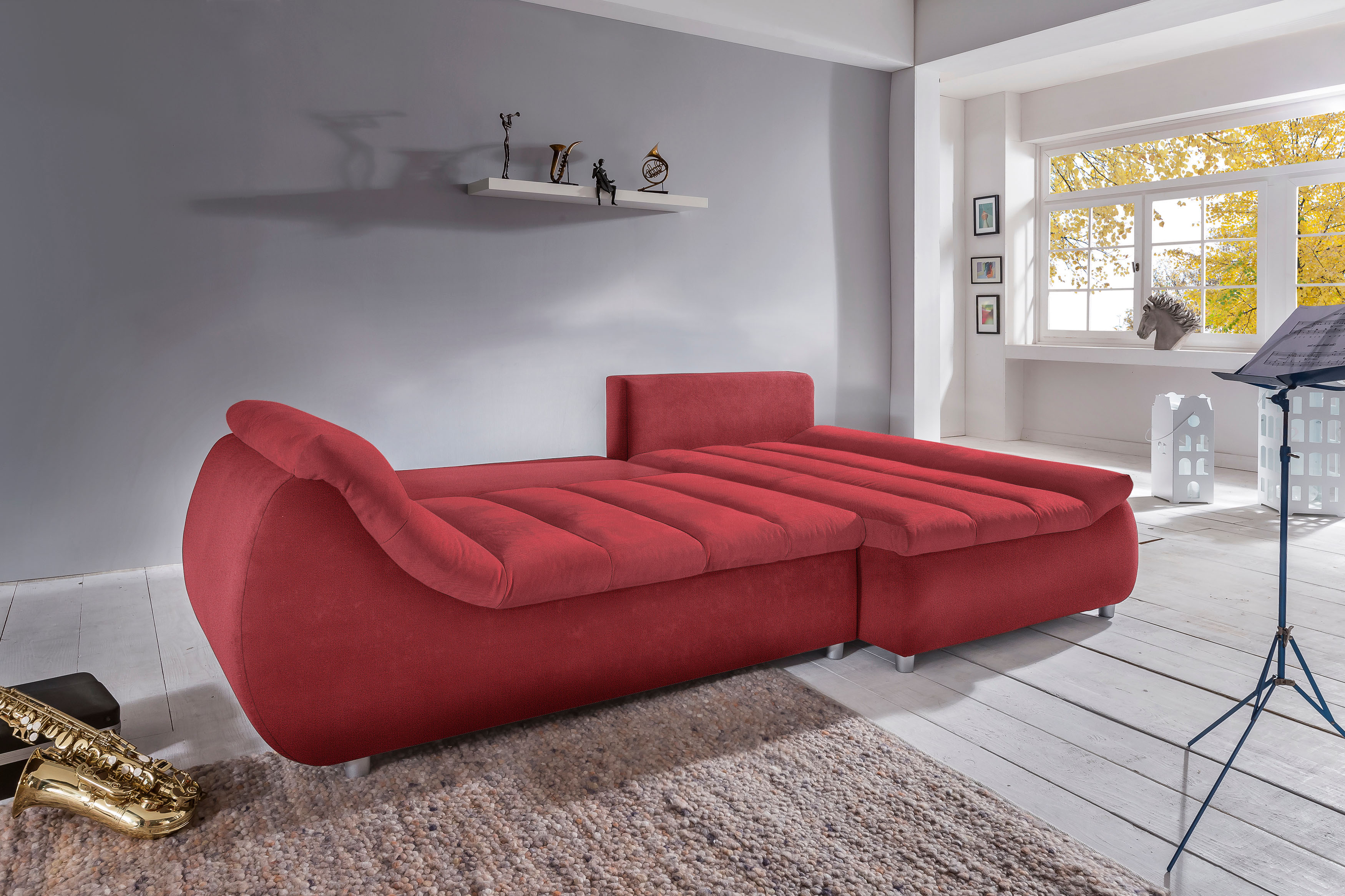 Thumbnail - INOSIGN Ecksofa "Imola elegant und bequem, aktuelle Steppung im Sitz, L-Form", wahlweise mit Bettfunktion