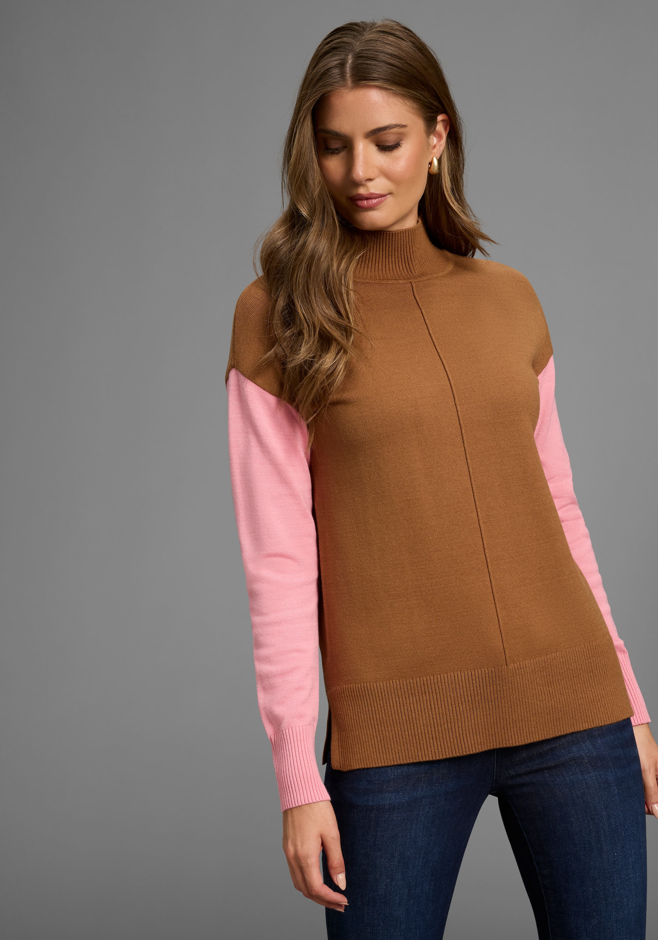 HECHTER PARIS Rollkragenpullover, mit Kontrastarm - NEUE KOLLEKTION günstig online kaufen