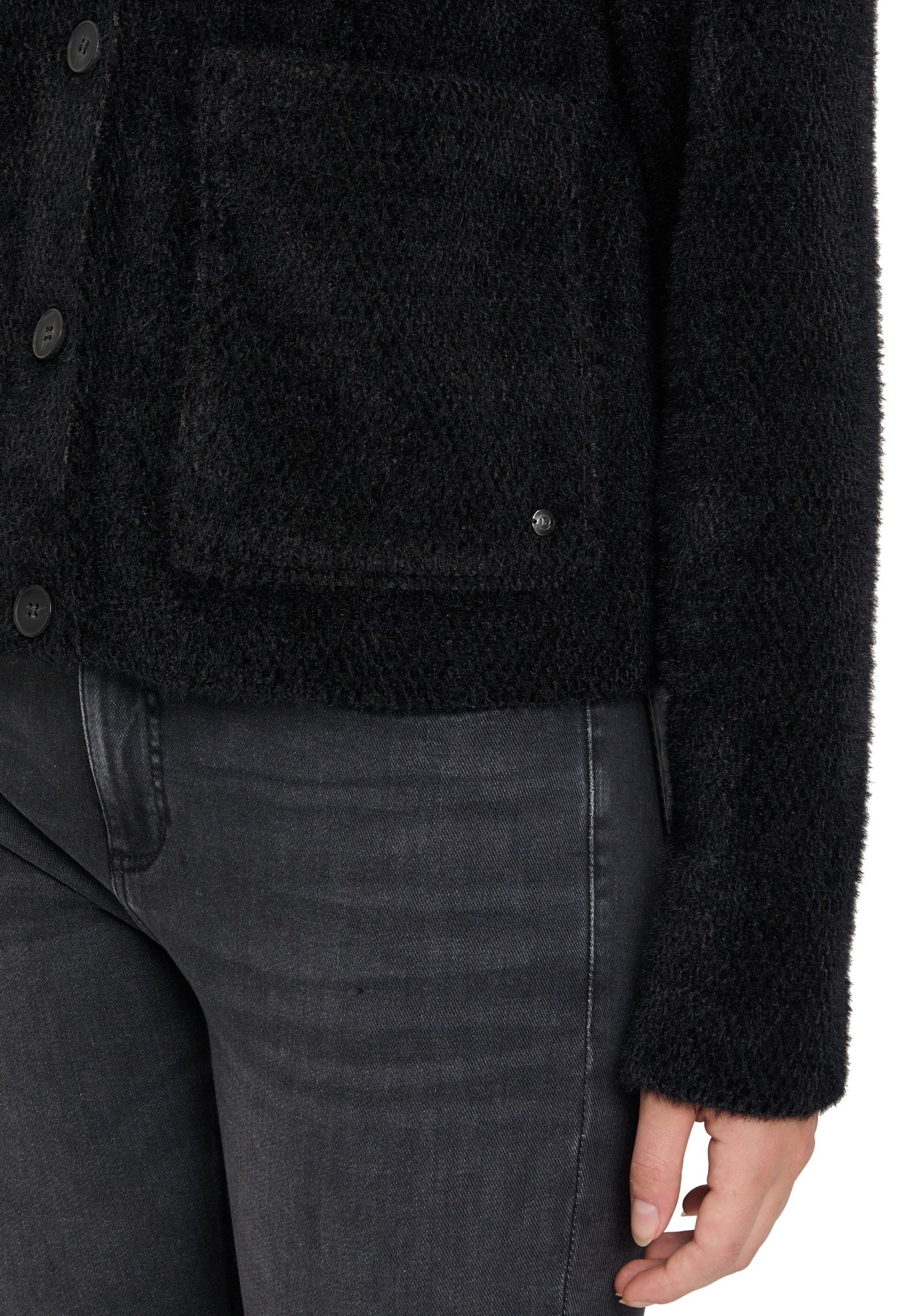 Betty&Co Sweatjacke »Betty & Co Damen Casual-Jacke mit Kragen«, Struktur