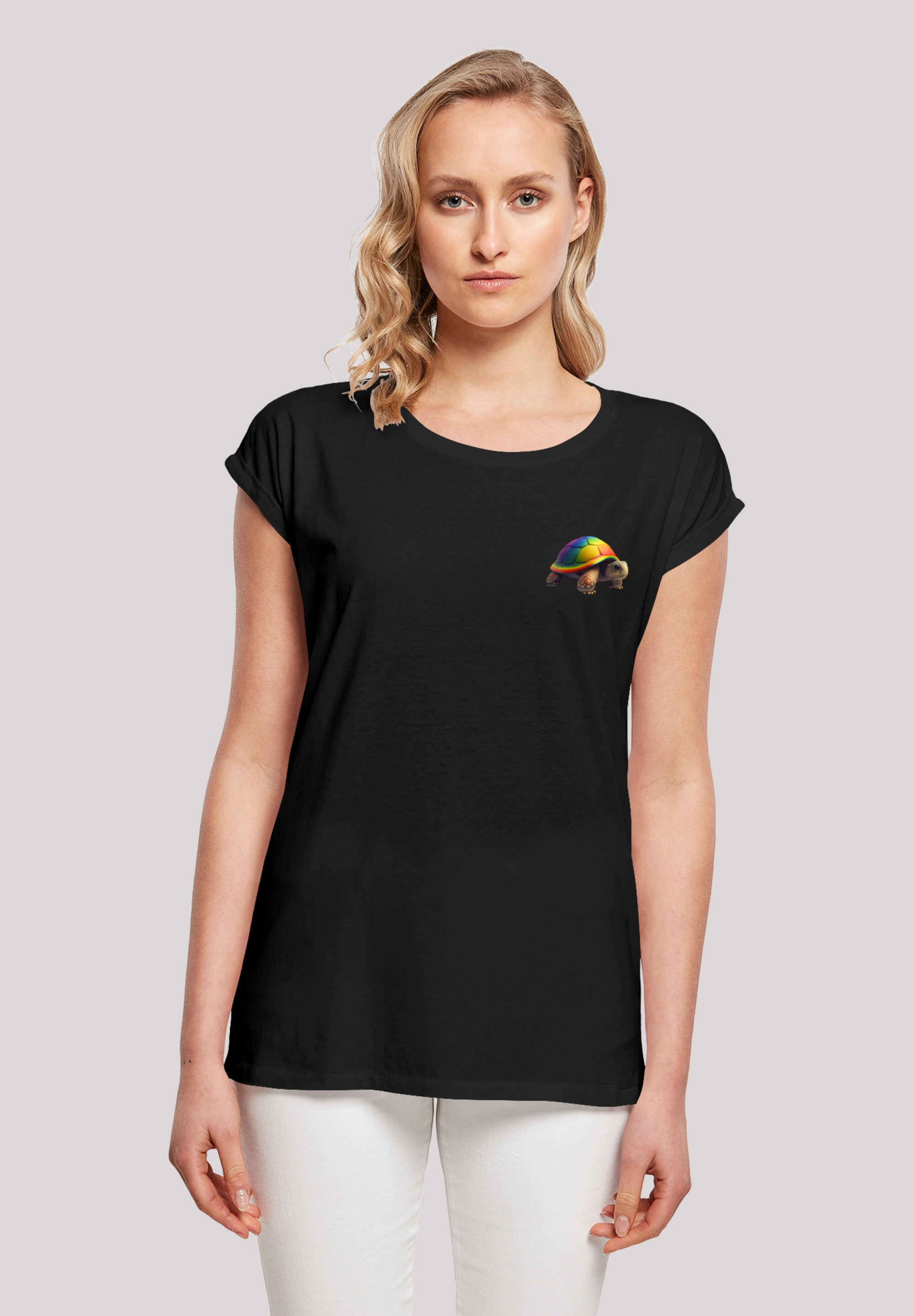 F4NT4STIC T-Shirt "Rainbow Turtle SHORT SLEEVE TEE", Print