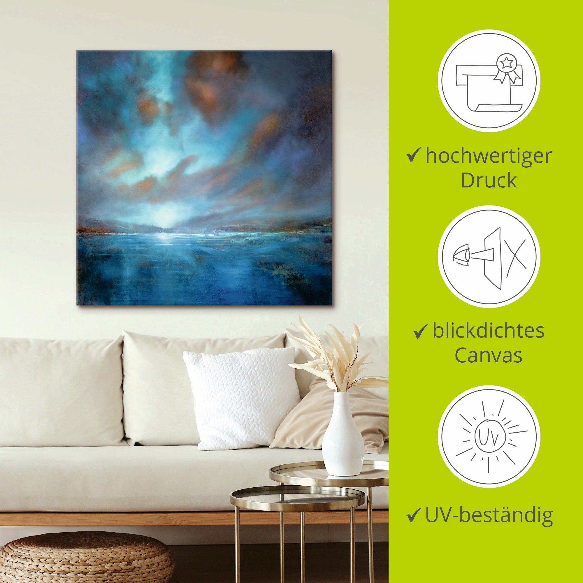 Artland Wandbild »Blaue Weite«, Gewässer, (1 St.), als Leinwandbild, Poster in verschied. Größen