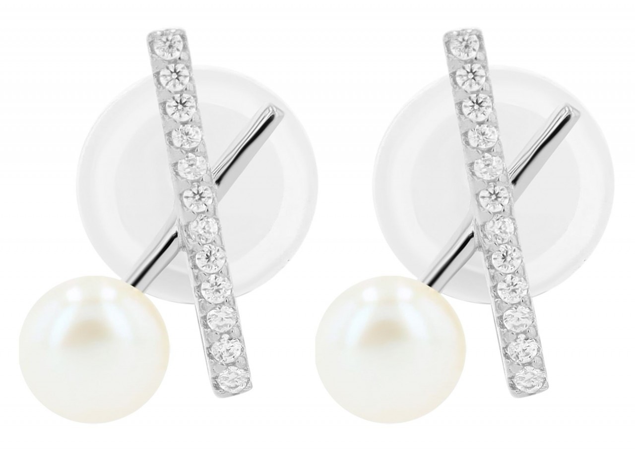 Adelia´s Paar Ohrhänger »Damen Ohrstecker aus 925 Sterling Silber und Zirkonia - Perle«