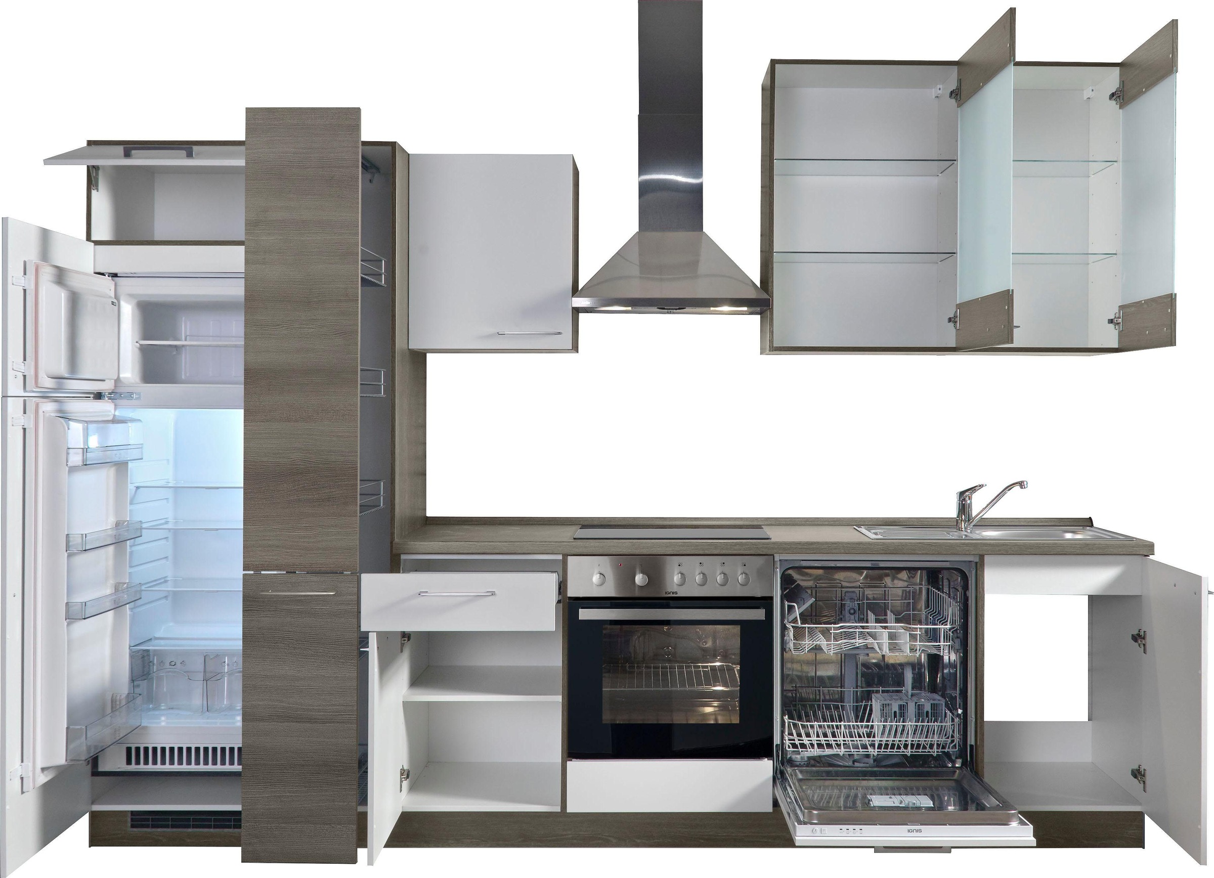 Thumbnail - KOCHSTATION Küchenzeile ""KS-Trea", wahlweise mit E-Geräten, höhenverstellbare Füße" vormontiert, mit Vollauszug und Sof...