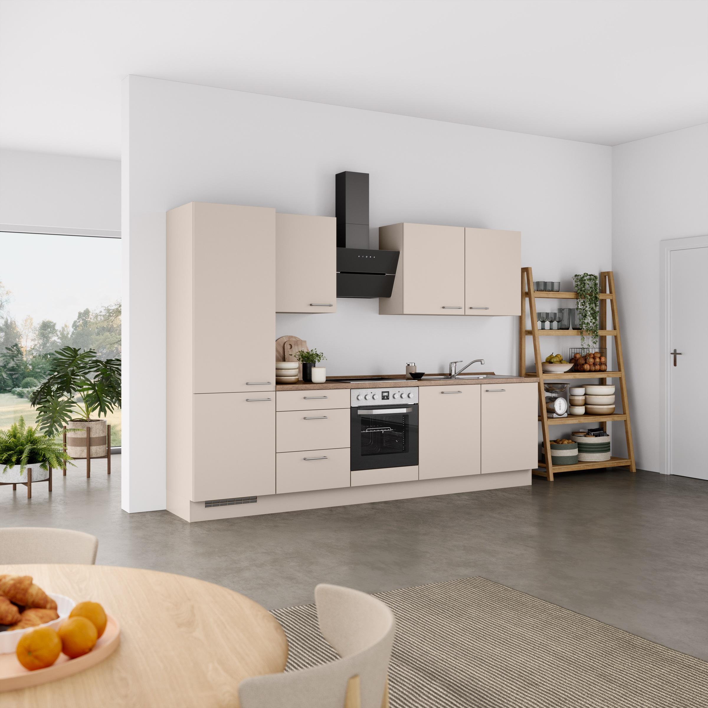 nobilia® Küchenzeile »"Laser II"«, vormontiert, Ausrichtung wählbar, Breite 300 cm, wahlw. mit E-Geräten