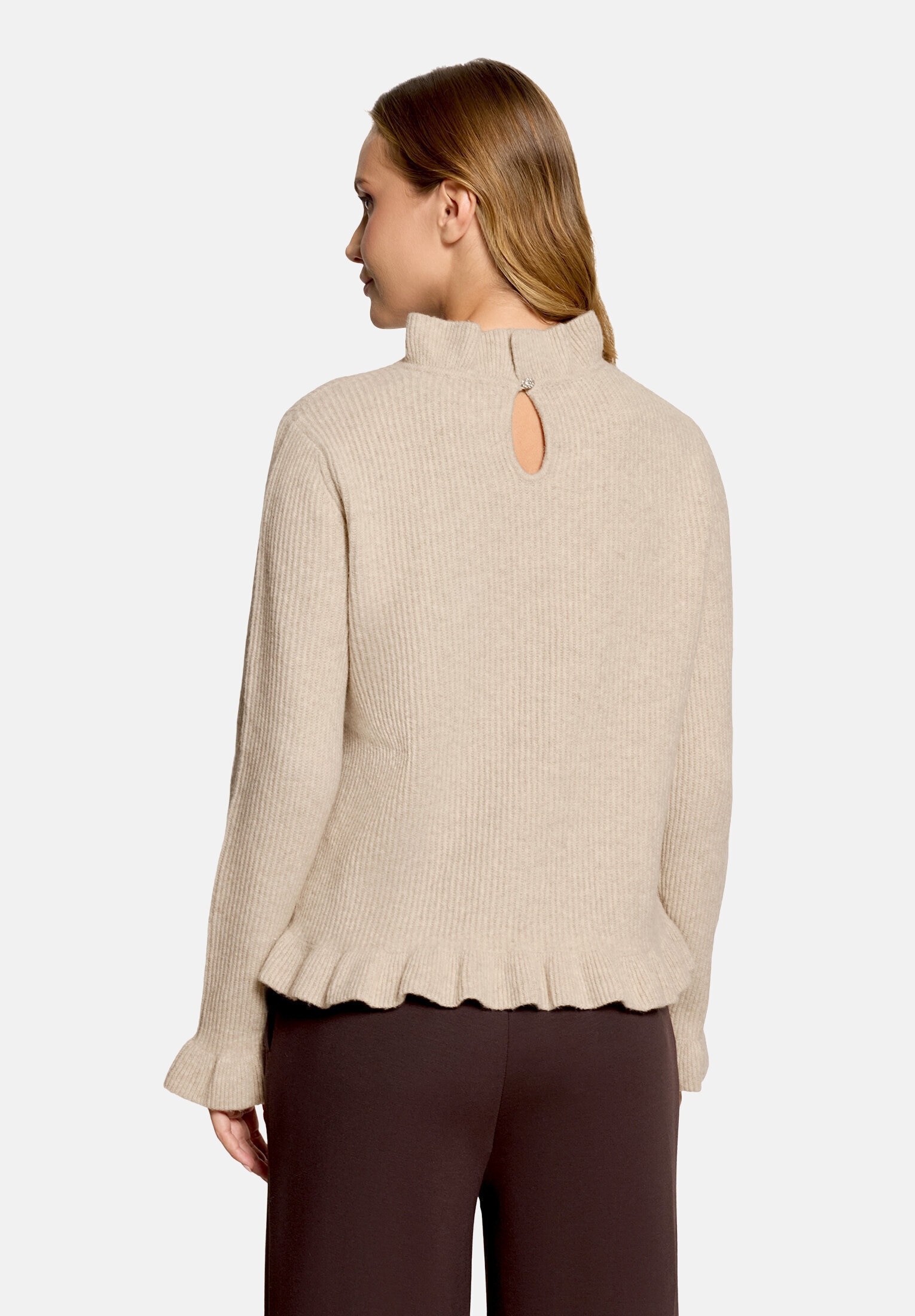 Cartoon Strickpullover »Damen mit Stehkragen« 1