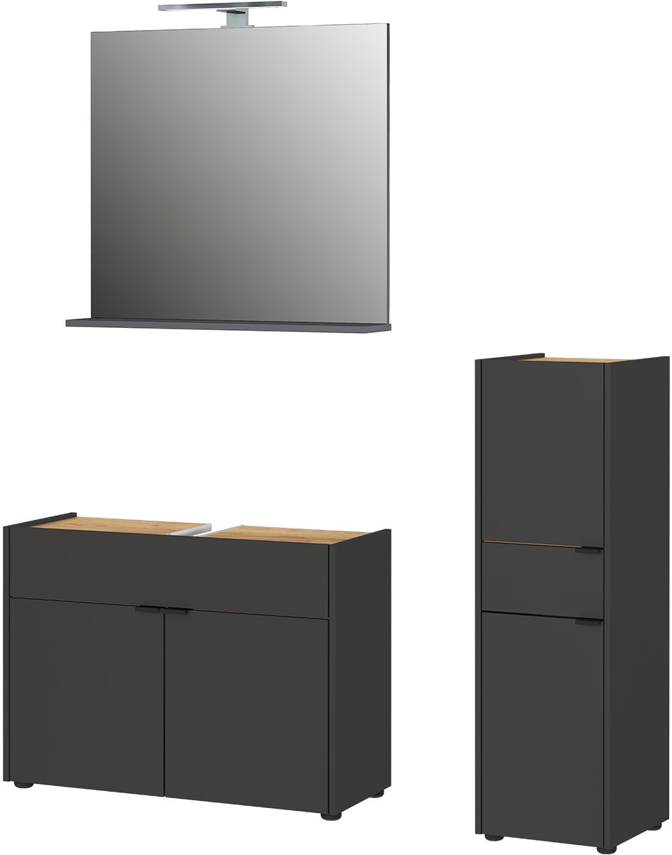 GERMANIA Badmöbel-Set "Ameca" 3 Stk. tlg. Badezimmer-Set bestehend aus Wasc günstig online kaufen