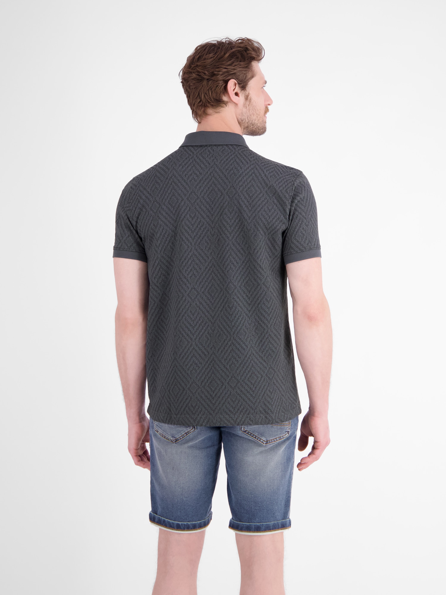 LERROS Poloshirt »Poloshirt mit rautenförmigem Jaquard-Muster in 2-Tone-Optik«